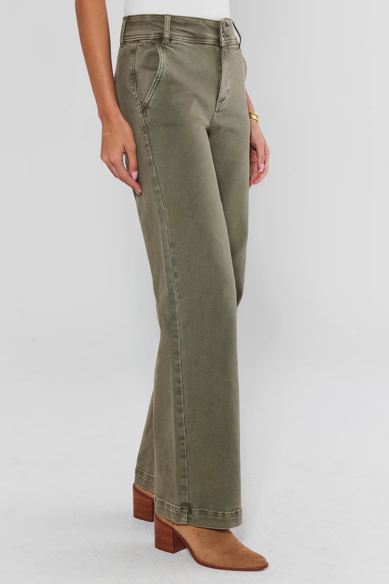 Kameron Olive Wide Leg Jeans
