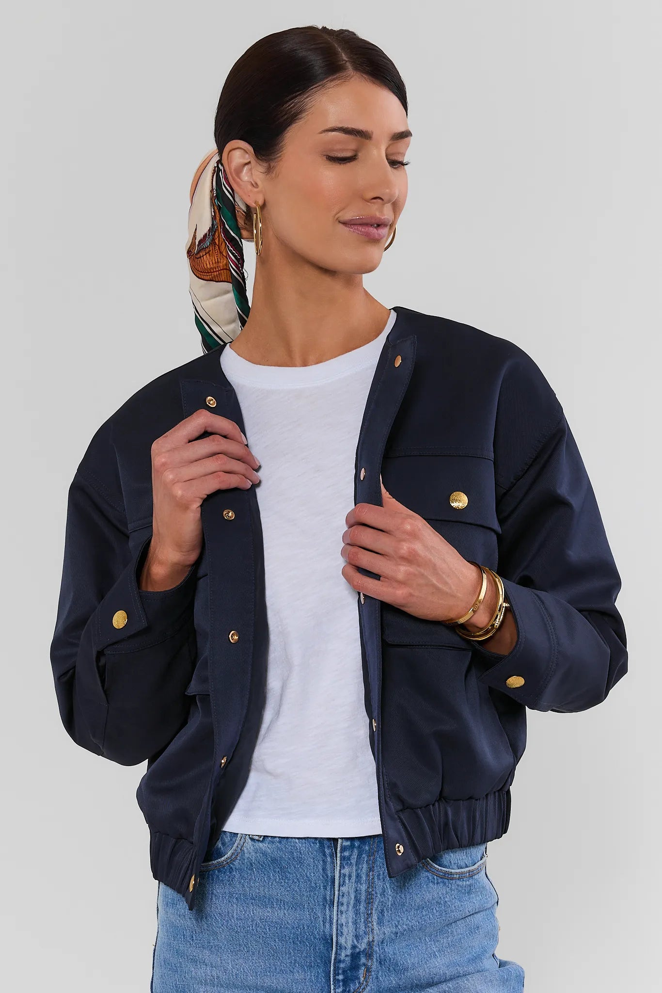 Navy Button Up Jacket