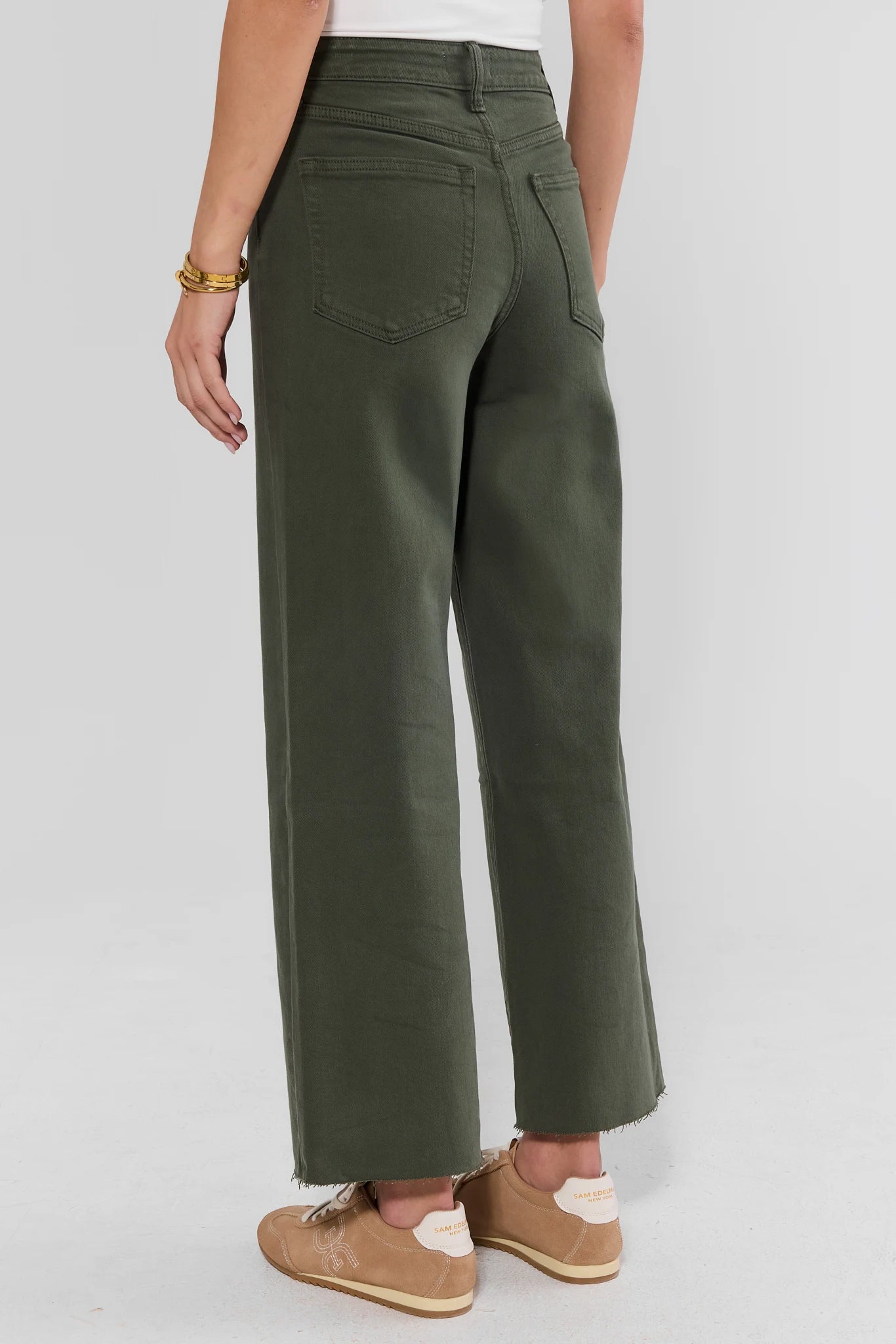 Kimberly Dark Olive Wide Leg Jeans