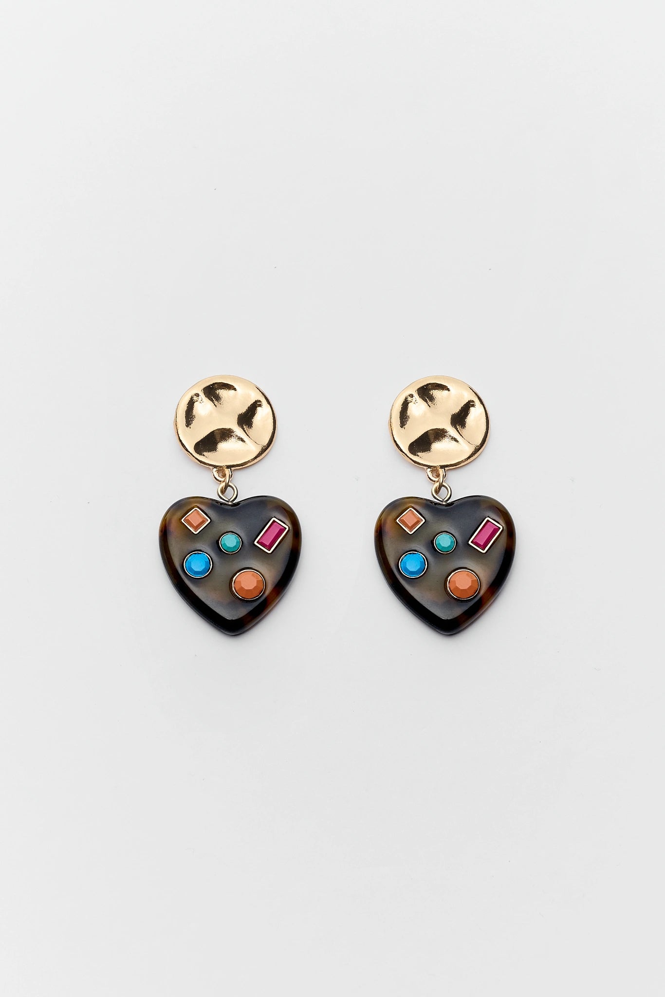 Tortoise Heart Drop Earrings