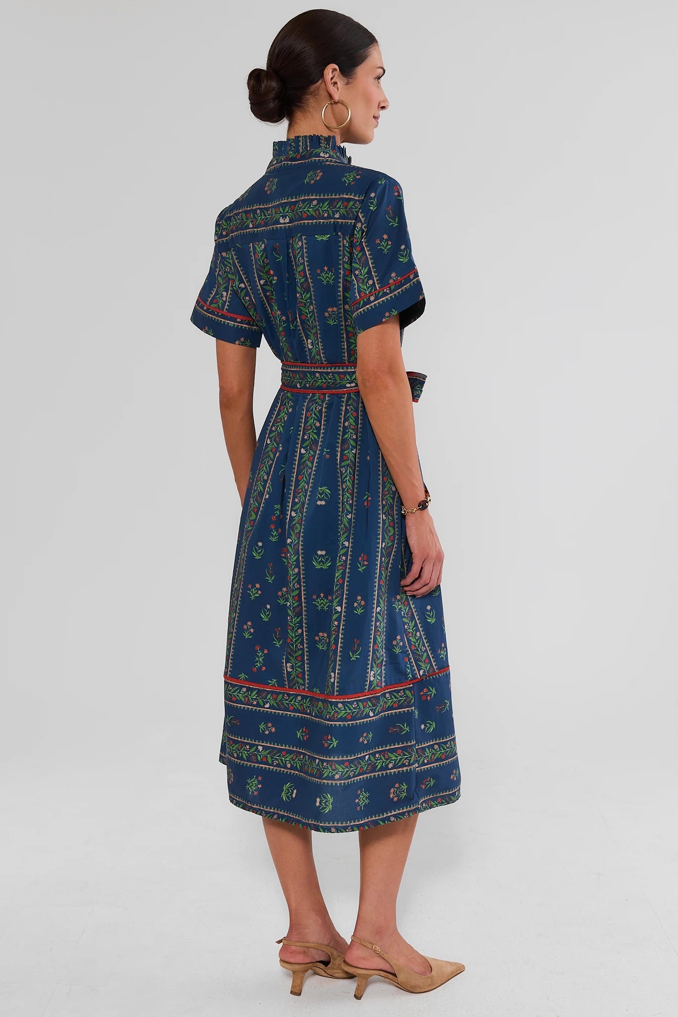 Delphine Navy Printed Midi Dress