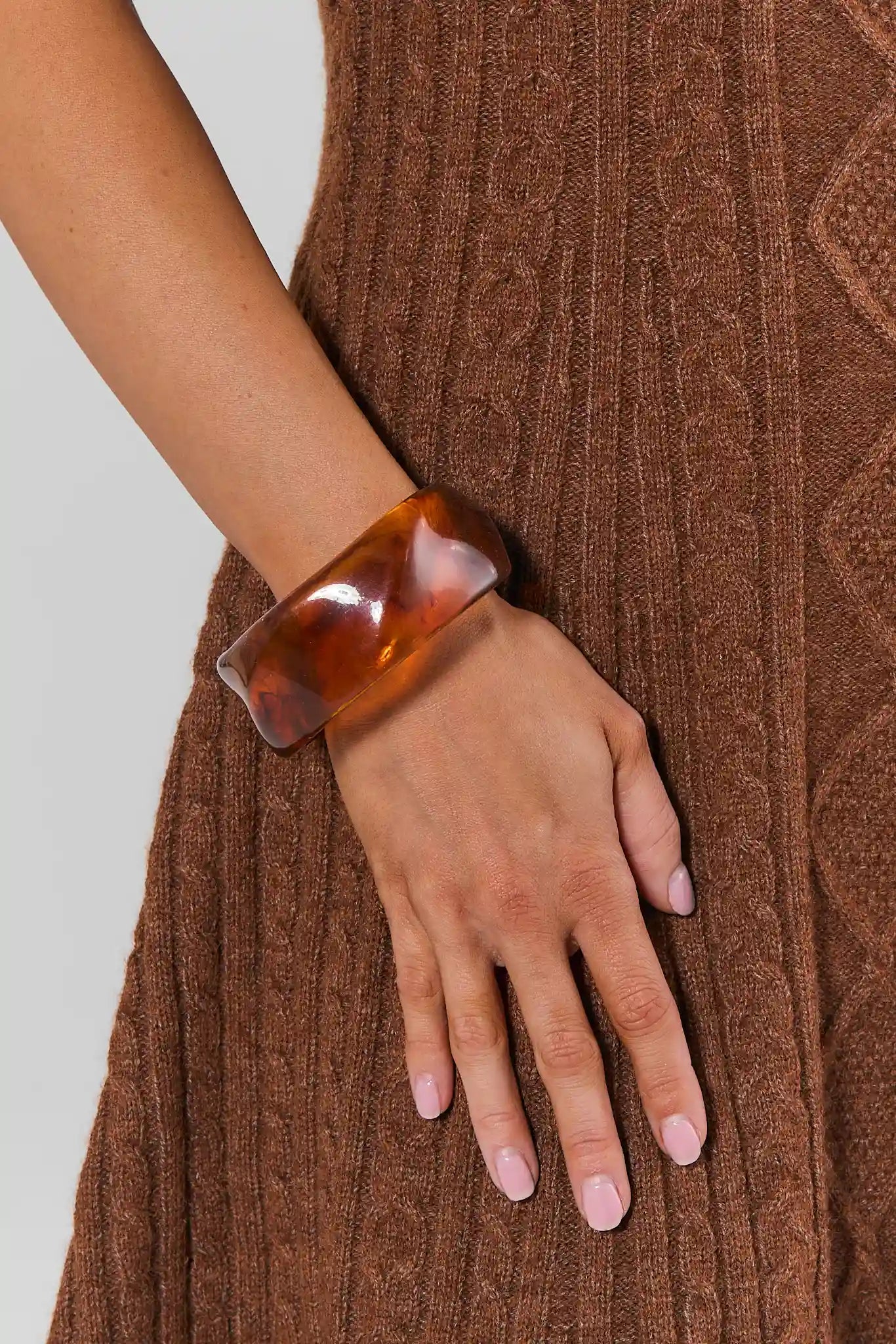 Brown Marbled Acrylic Bangle