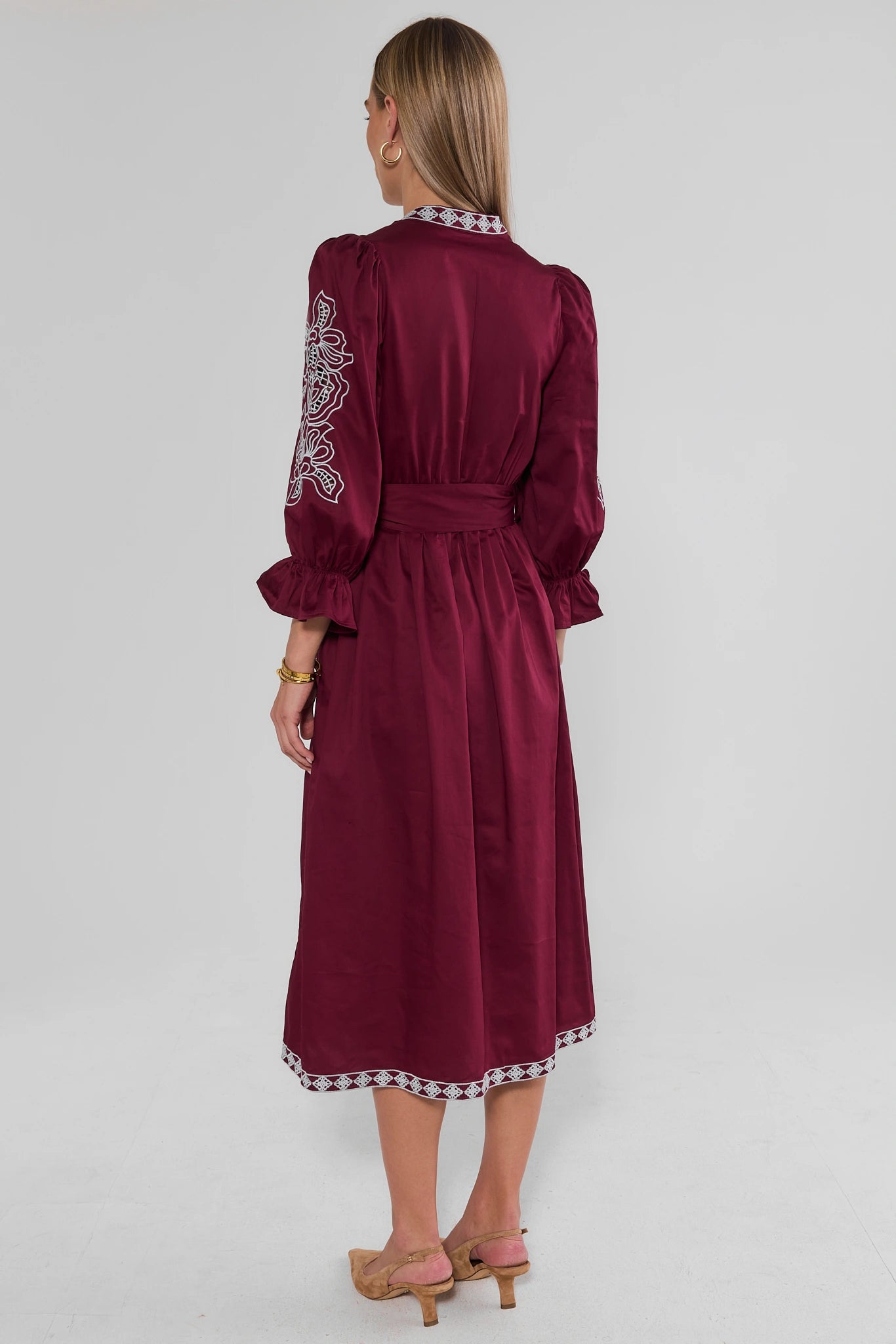 Deanna Embroidered Midi Dress