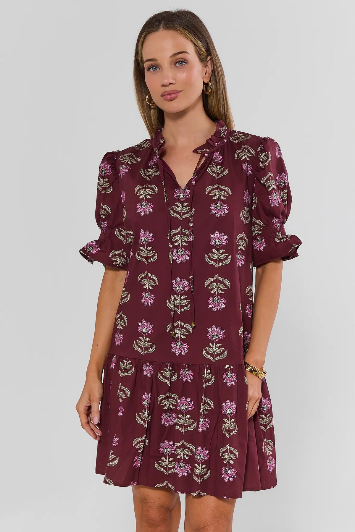 burgundy floral dress Ariel Print Short 60-percent-off-promo Color:yellow The deep floral print Adrianna Papell Floral Print