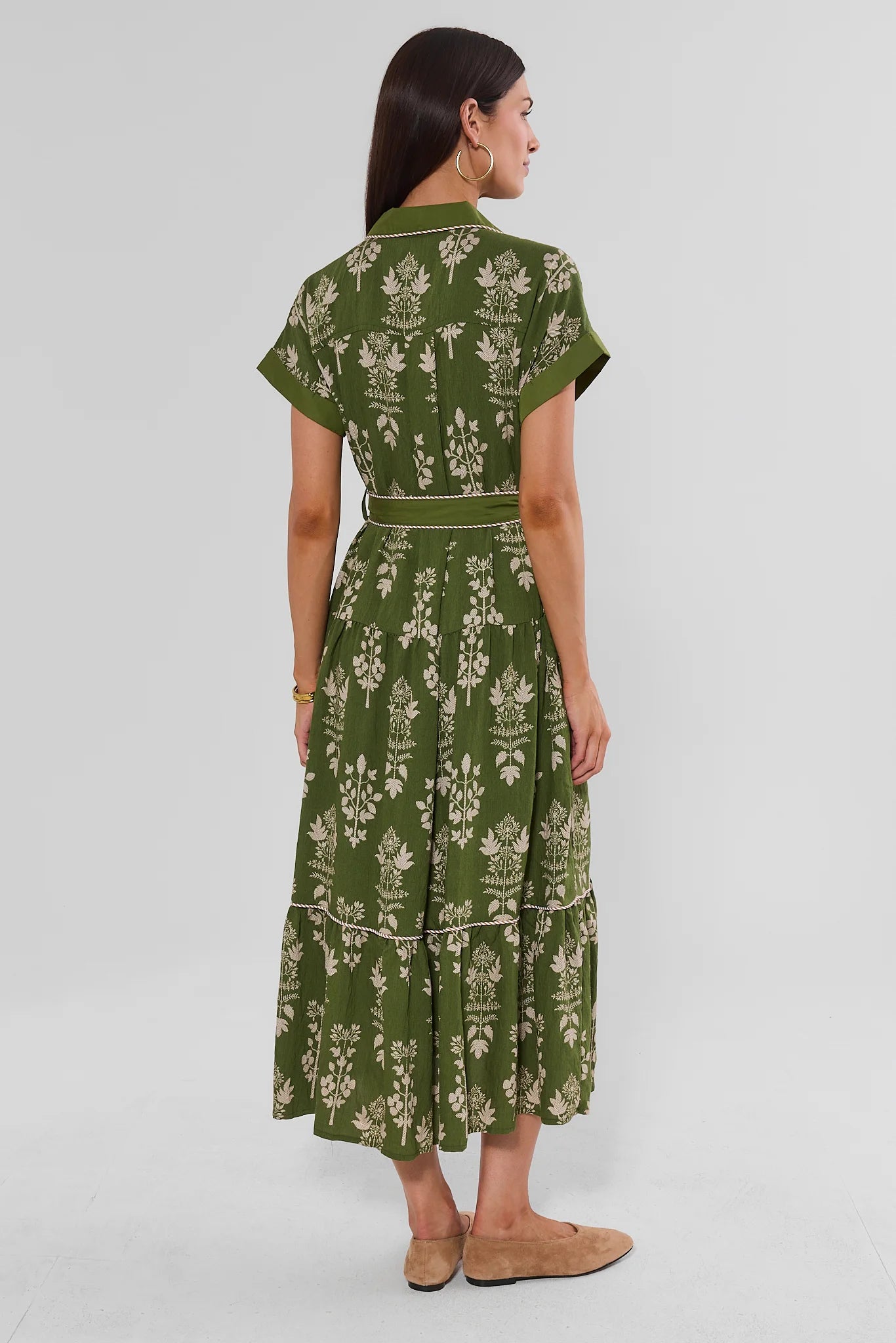 Cleo Green Printed Midi Dress