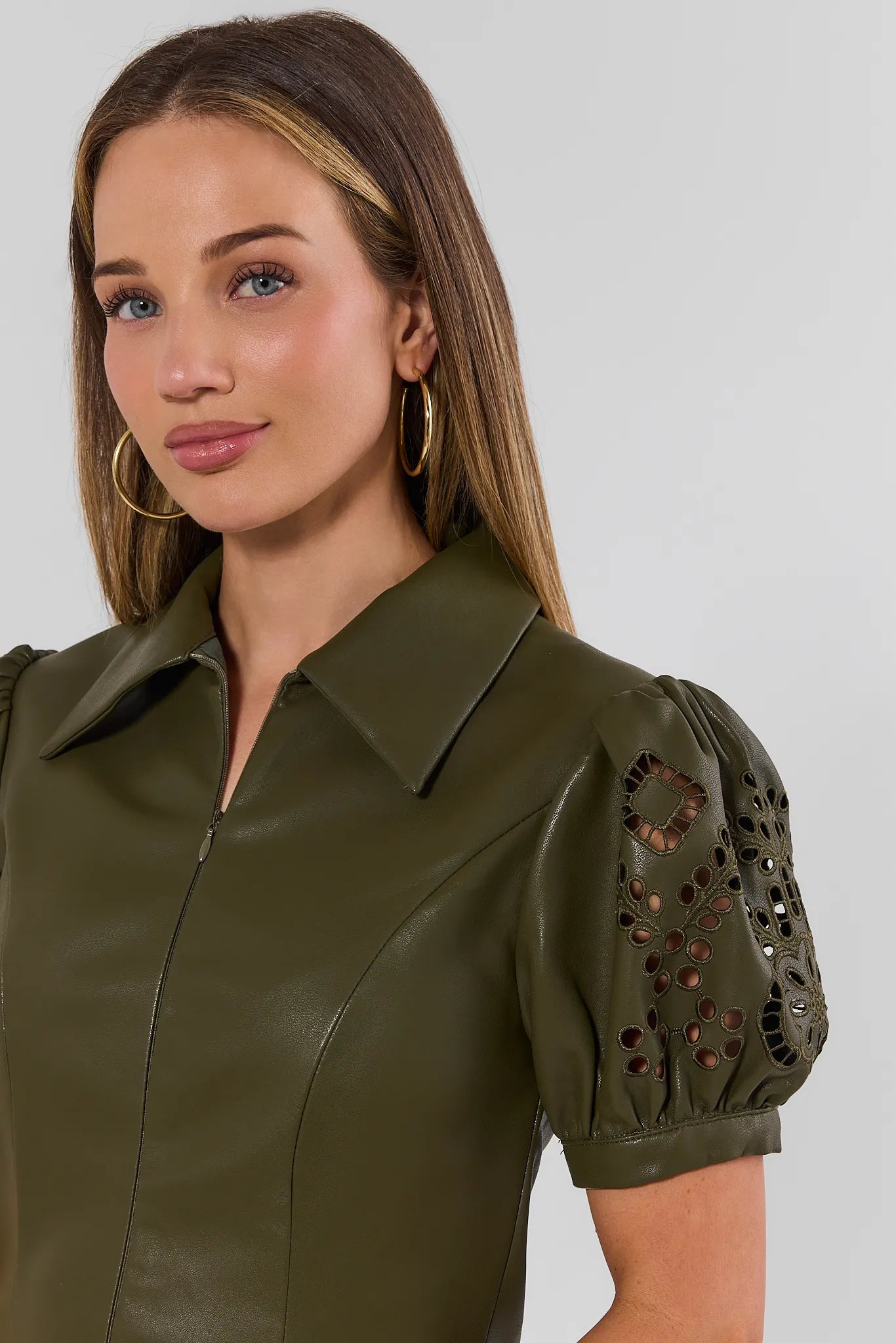 Anna Green Faux Leather Short Dress