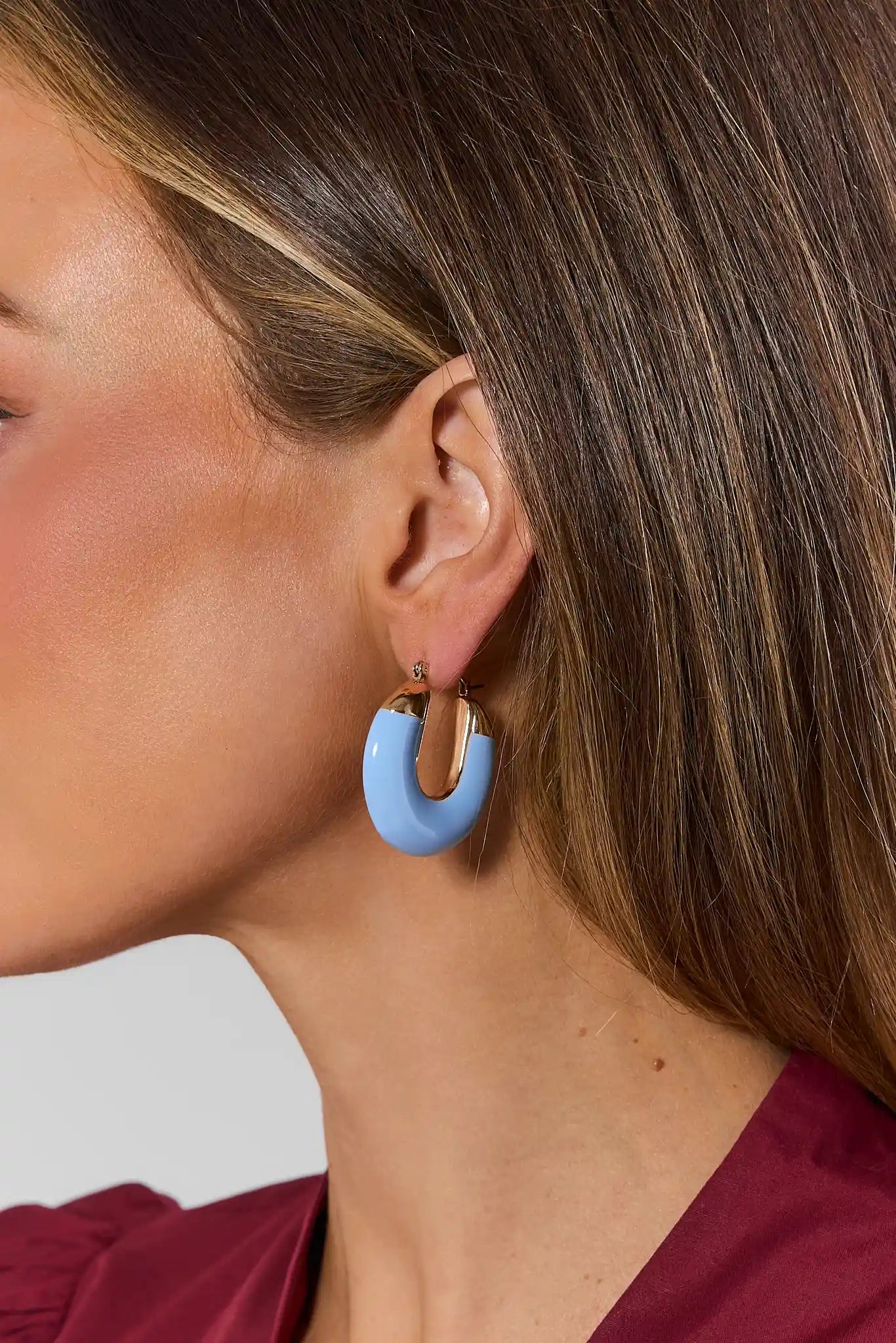 Light Blue Hoop Earrings