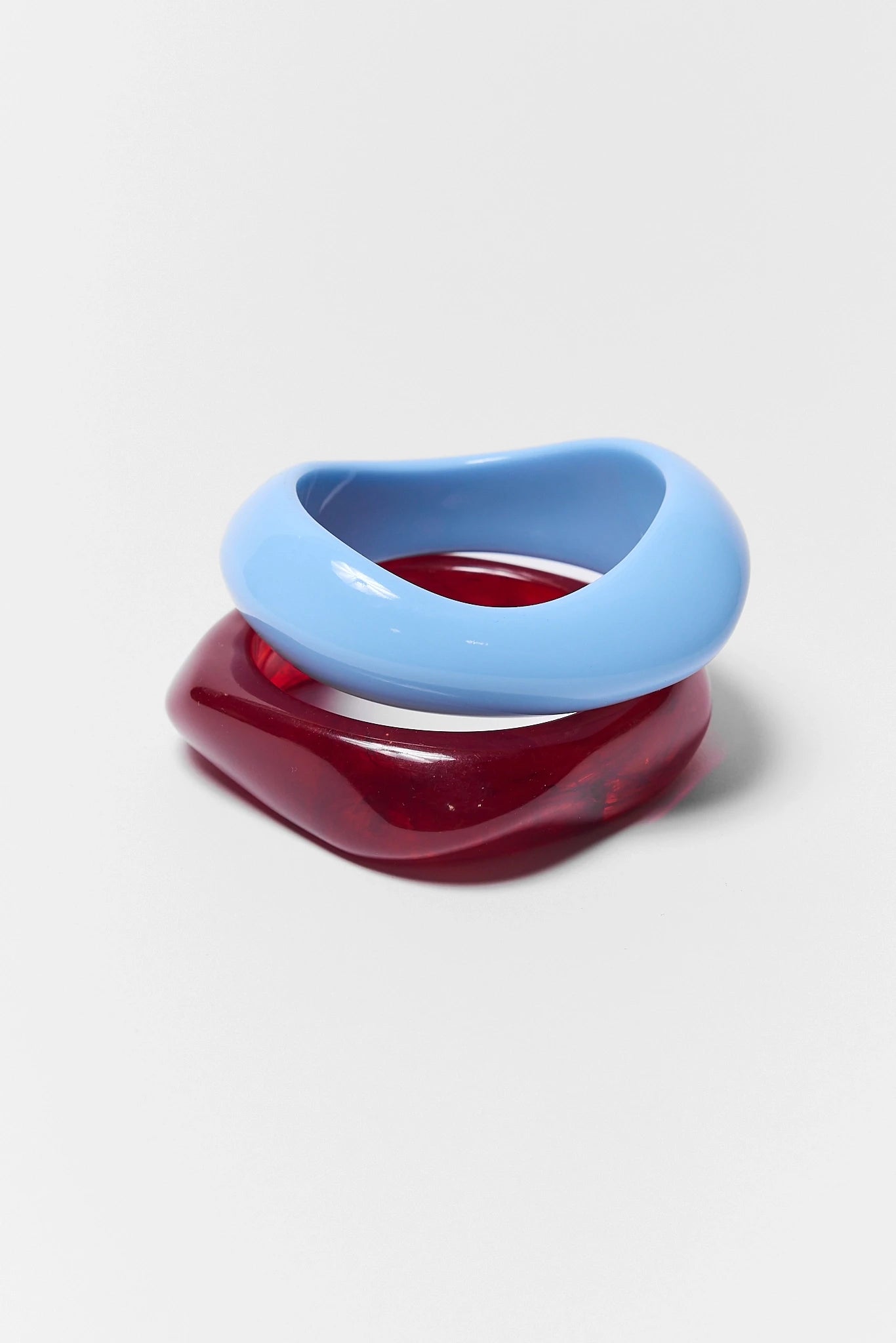 Blue and Burgundy Acrylic Bangle Set