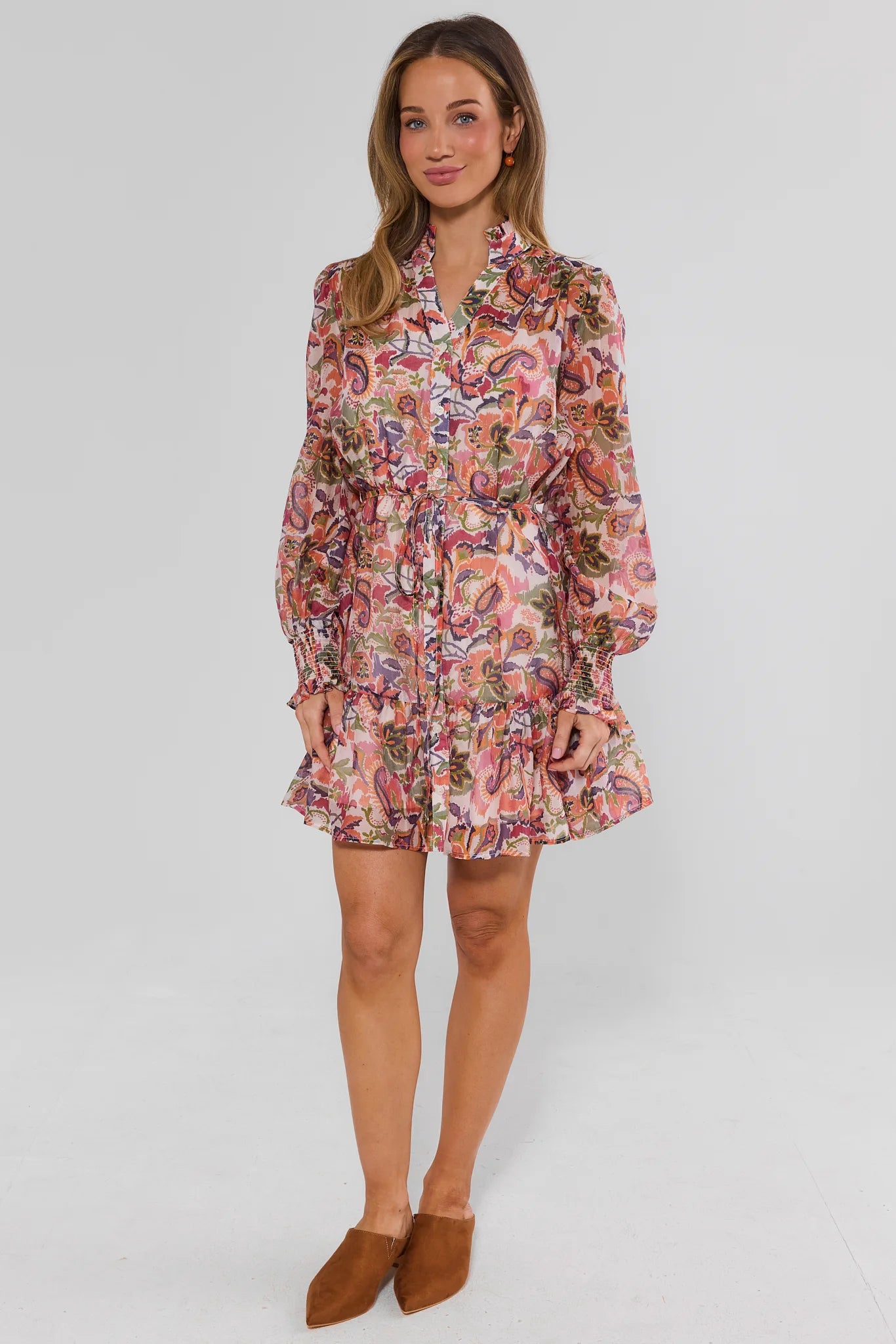 Multi Paisley Print Short Dress