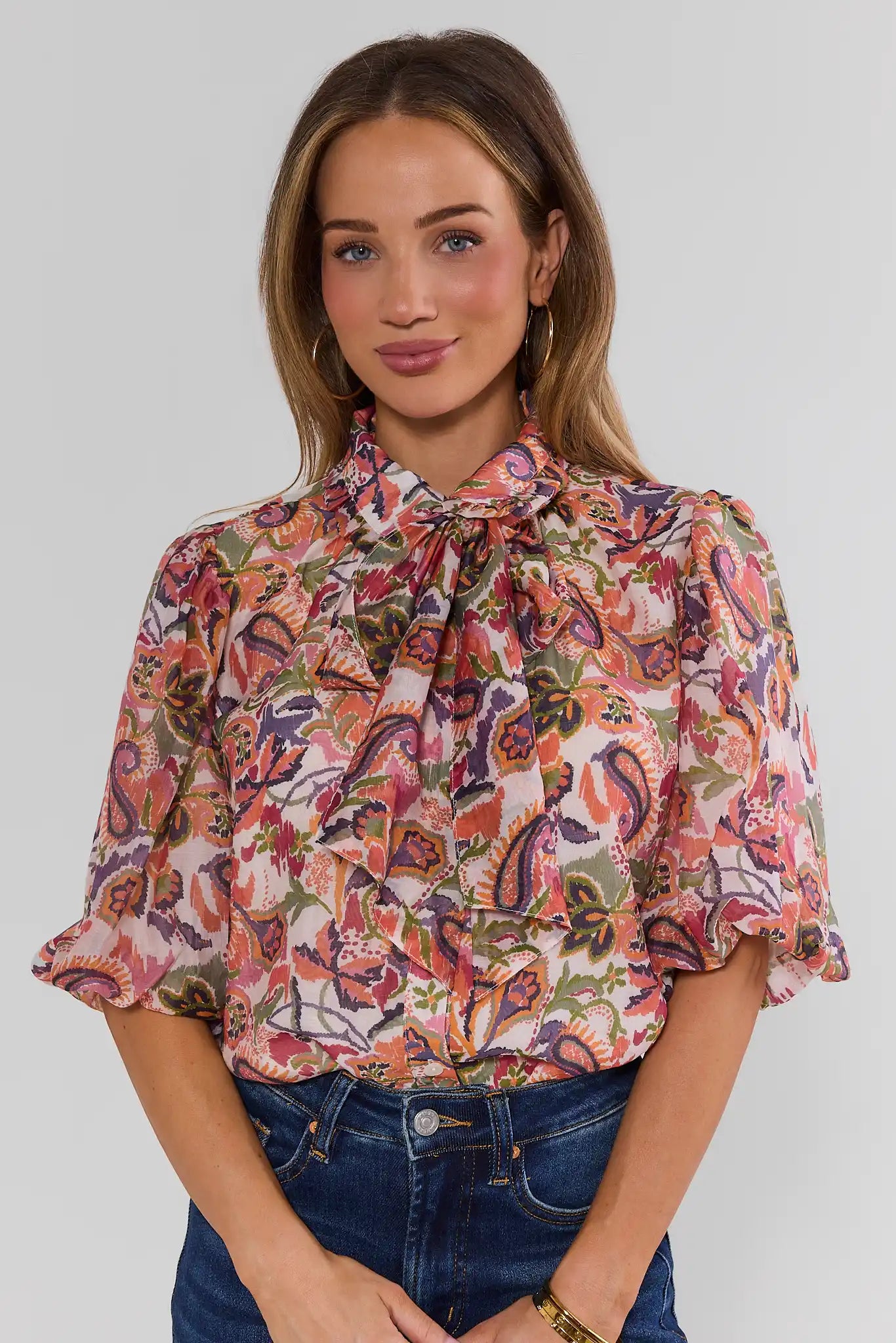 Multi Paisley Print Top