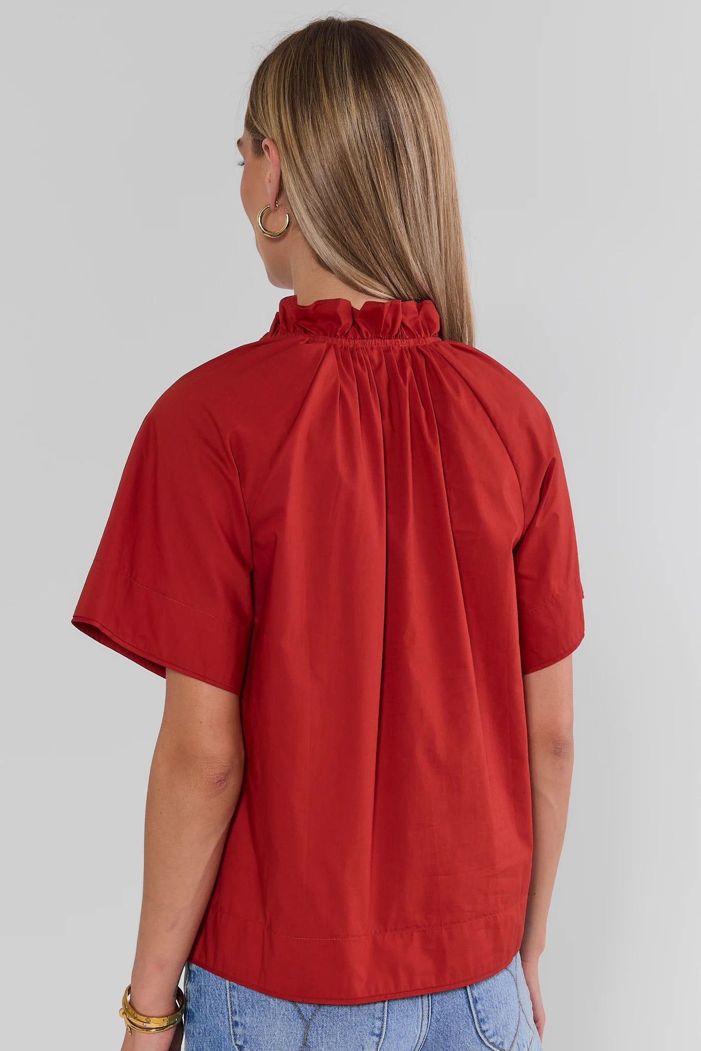 Rust Split Neck Top