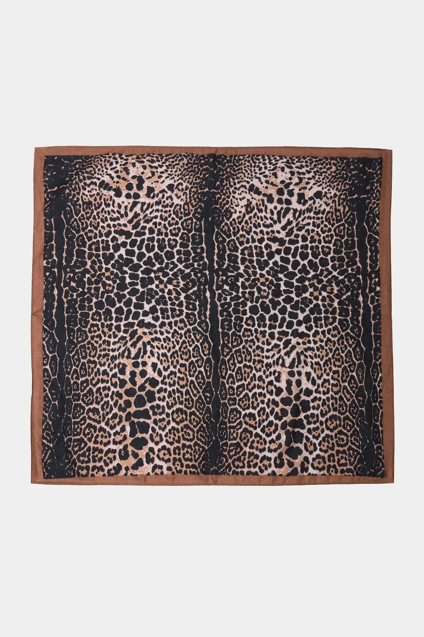 Brown Leopard Printed Scarf