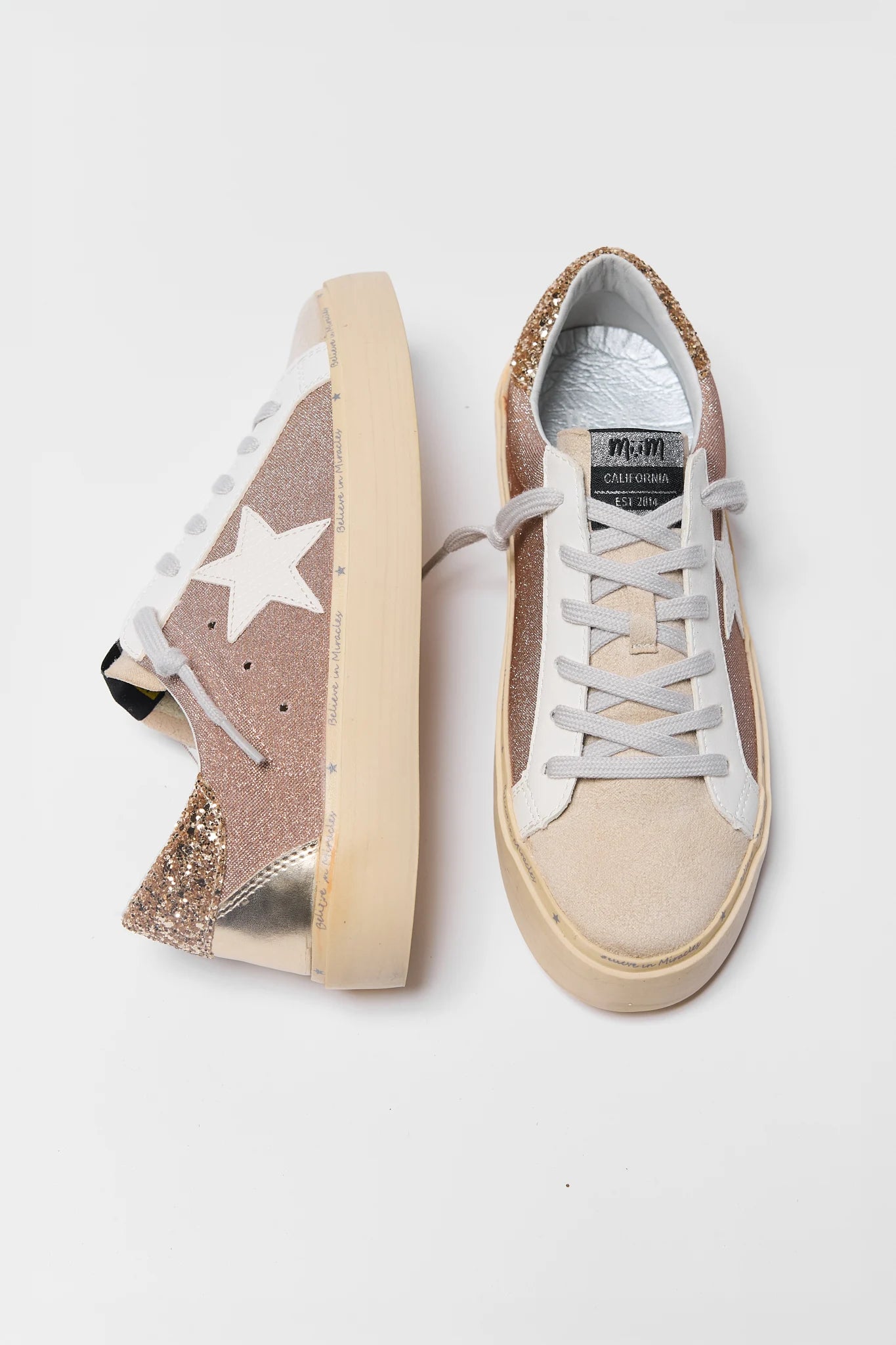 Champagne Glitter Star Sneakers