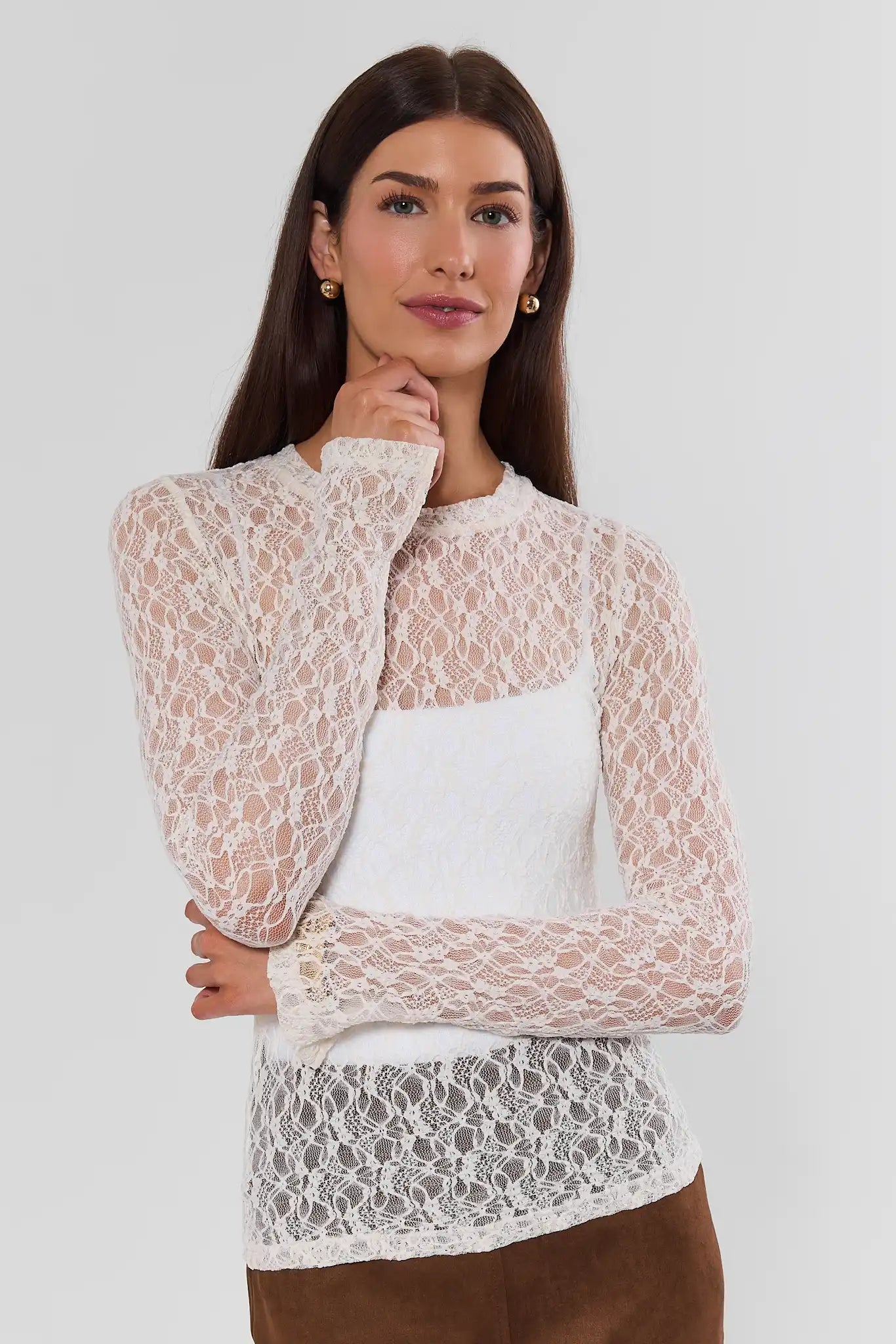 Grayson Cream Lace Top