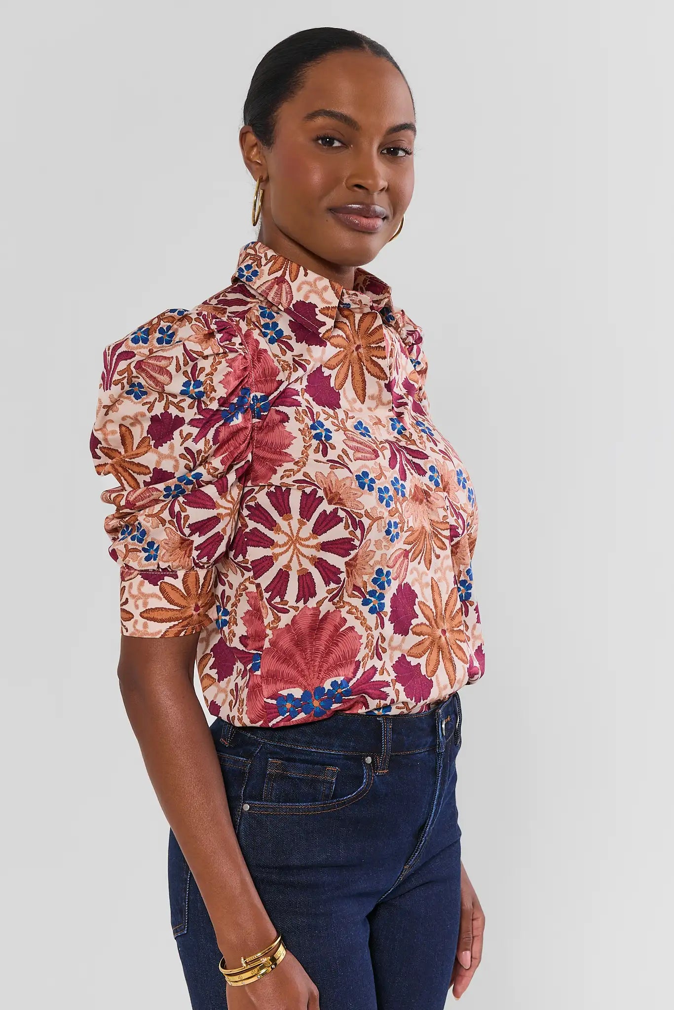 Gretchen Maroon Floral Printed Top