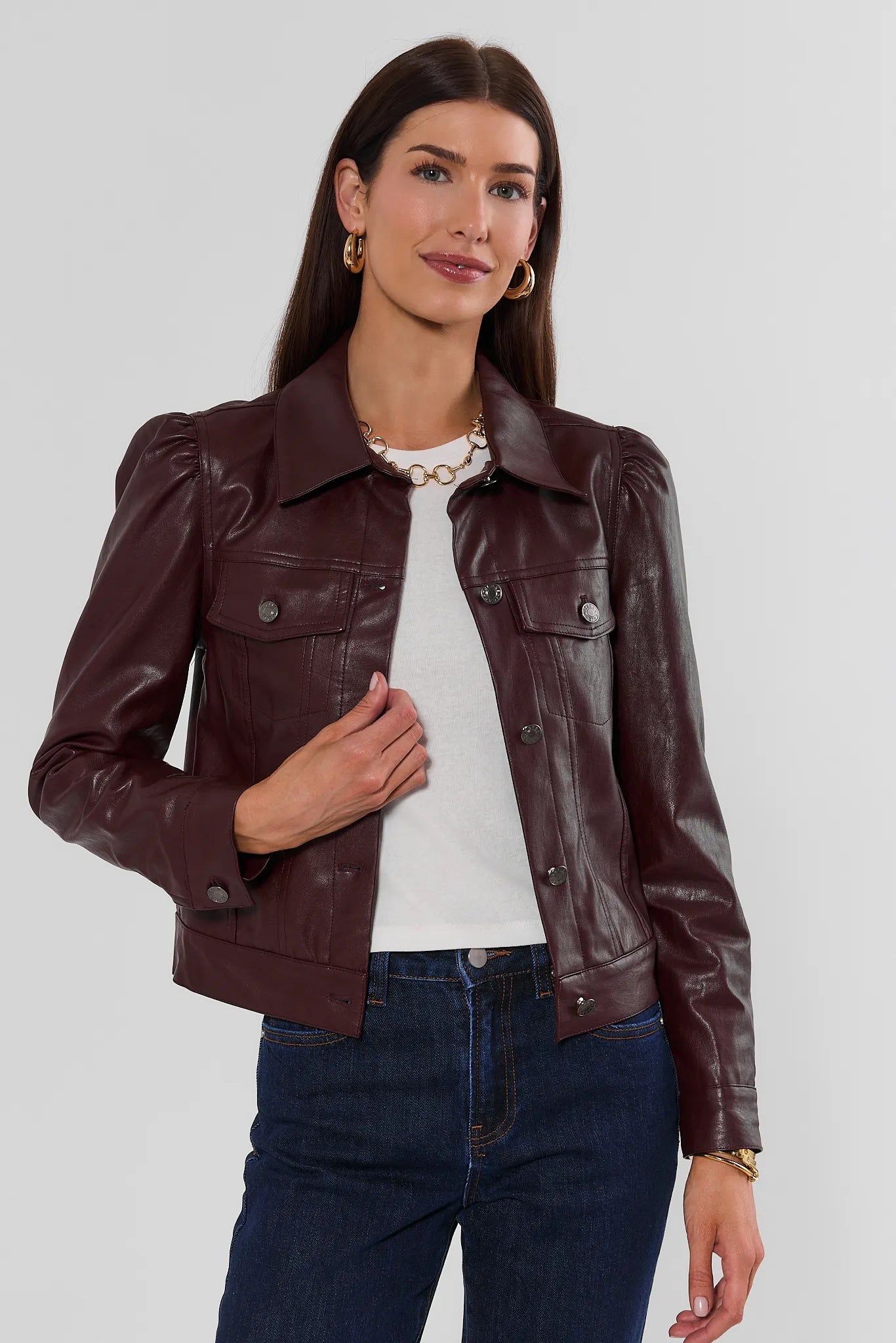 Roxanna Brown Faux Leather Jacket
