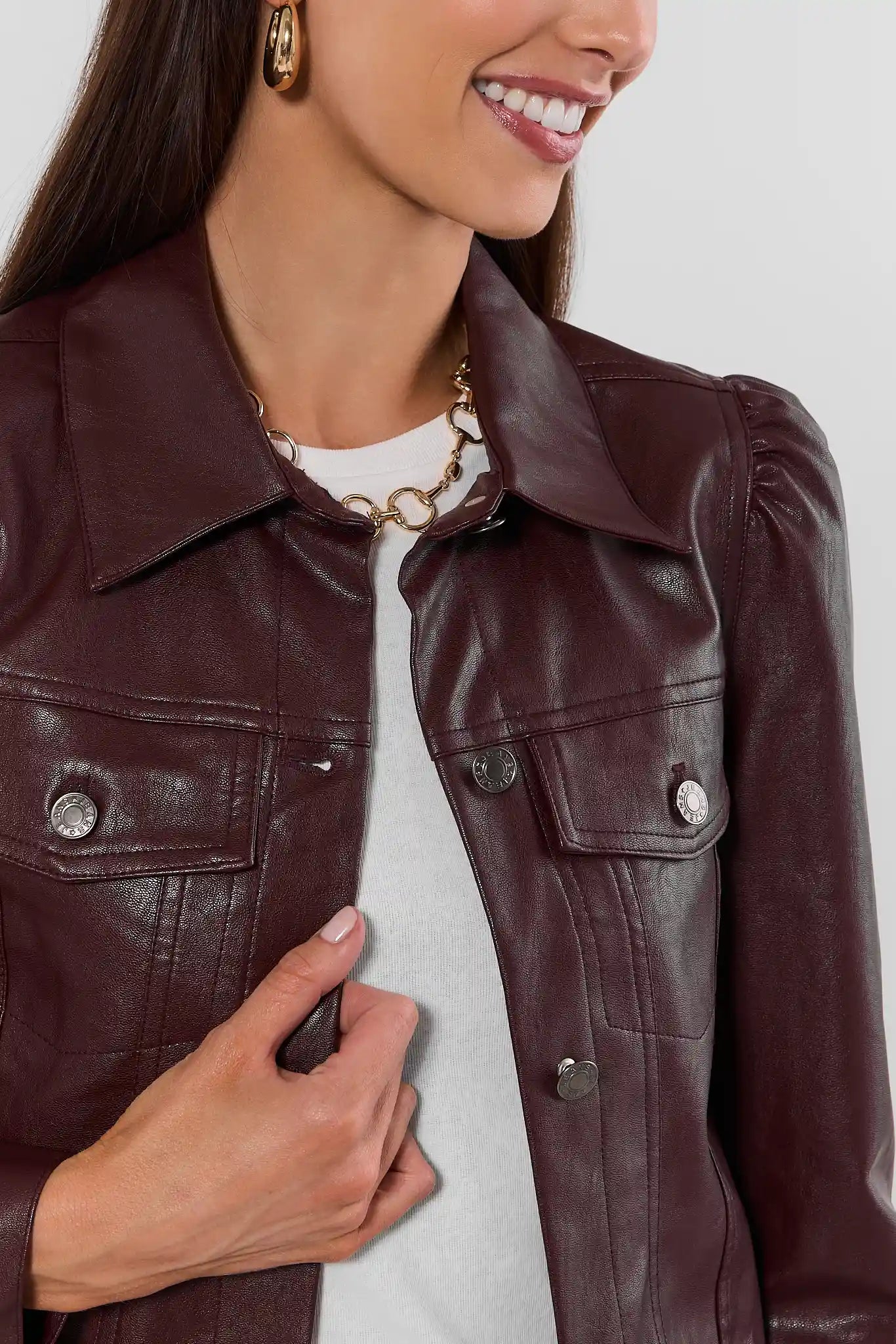Roxanna Brown Faux Leather Jacket