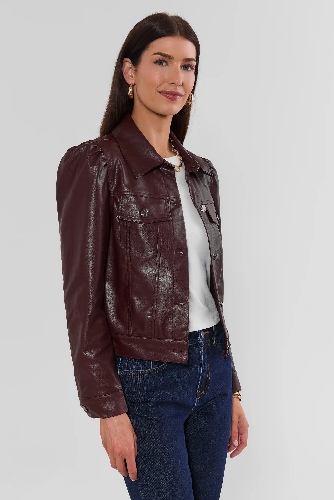 Roxanna Brown Faux Leather Jacket
