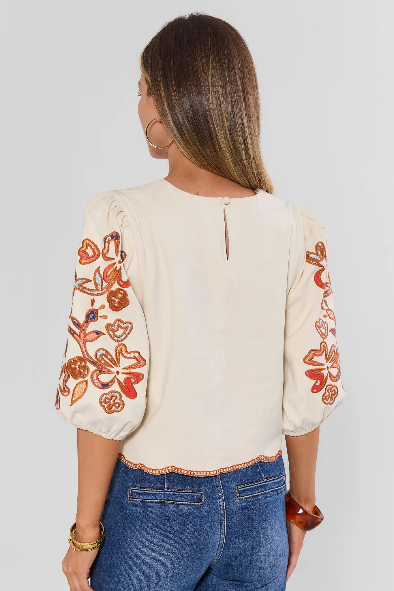 Jenna Ivory Faux Suede Top by THML