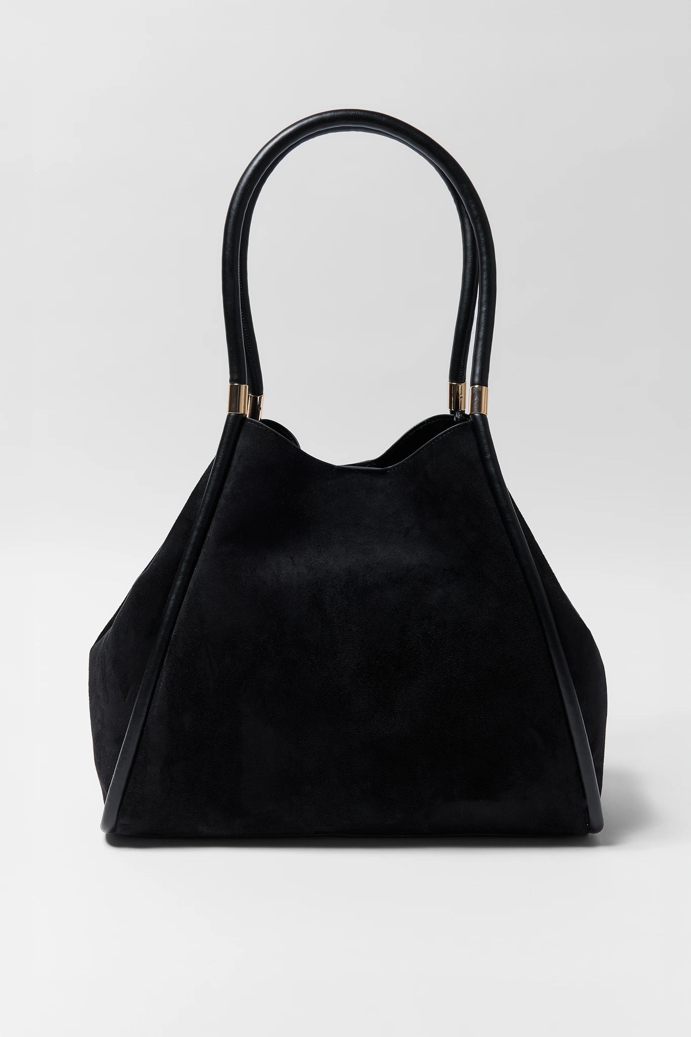 Black Faux Suede Shoulder Bag