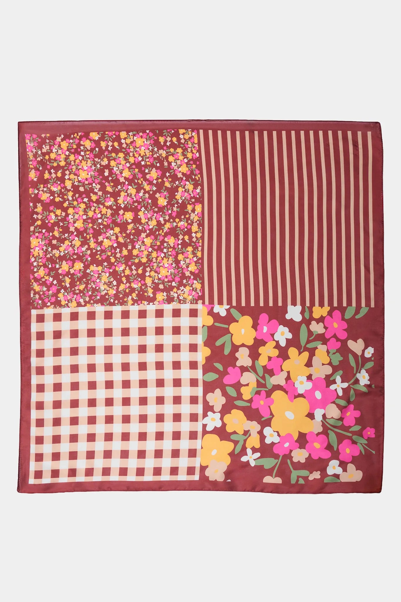 Brown Mixed Print Scarf