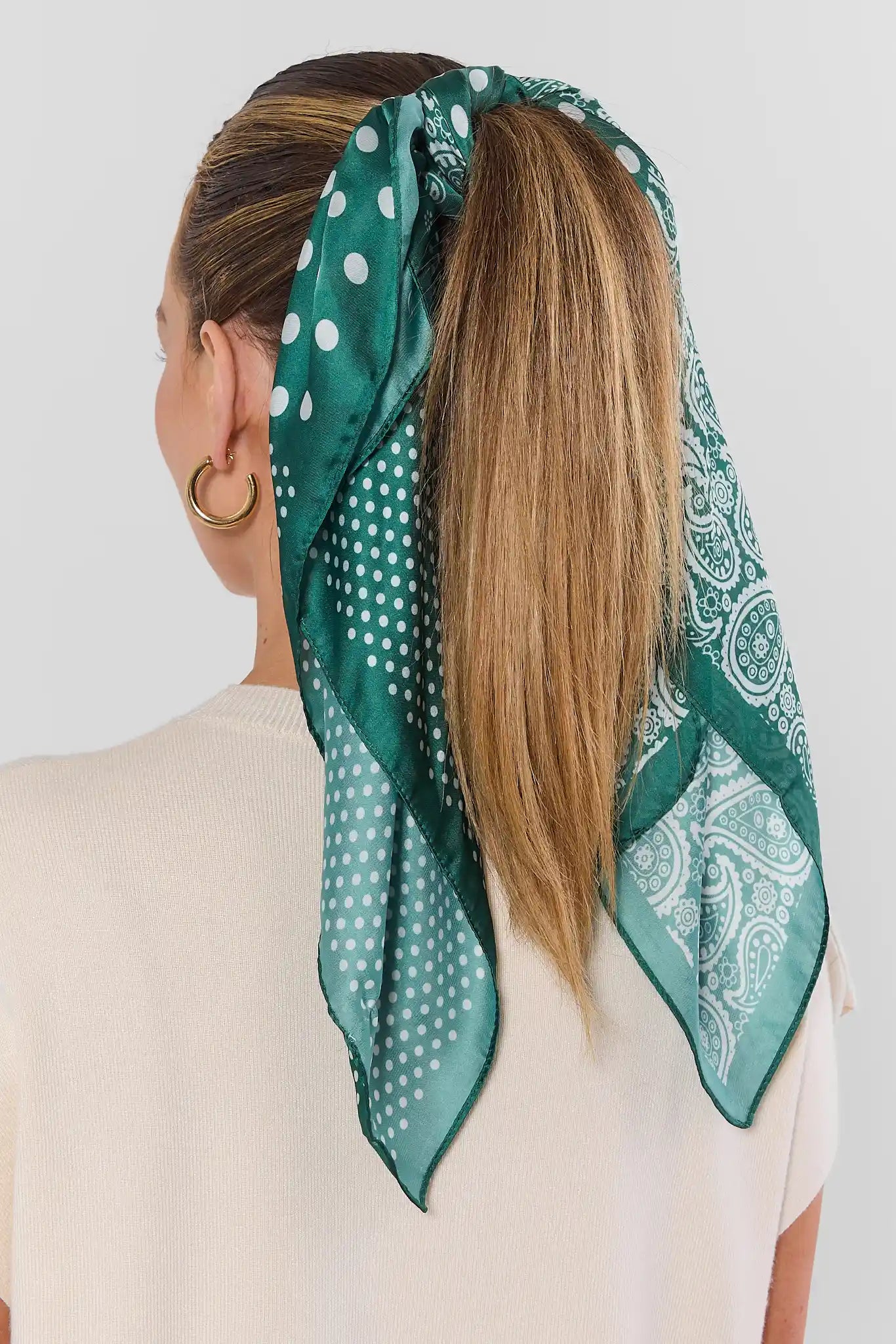 Green Mixed Print Scarf