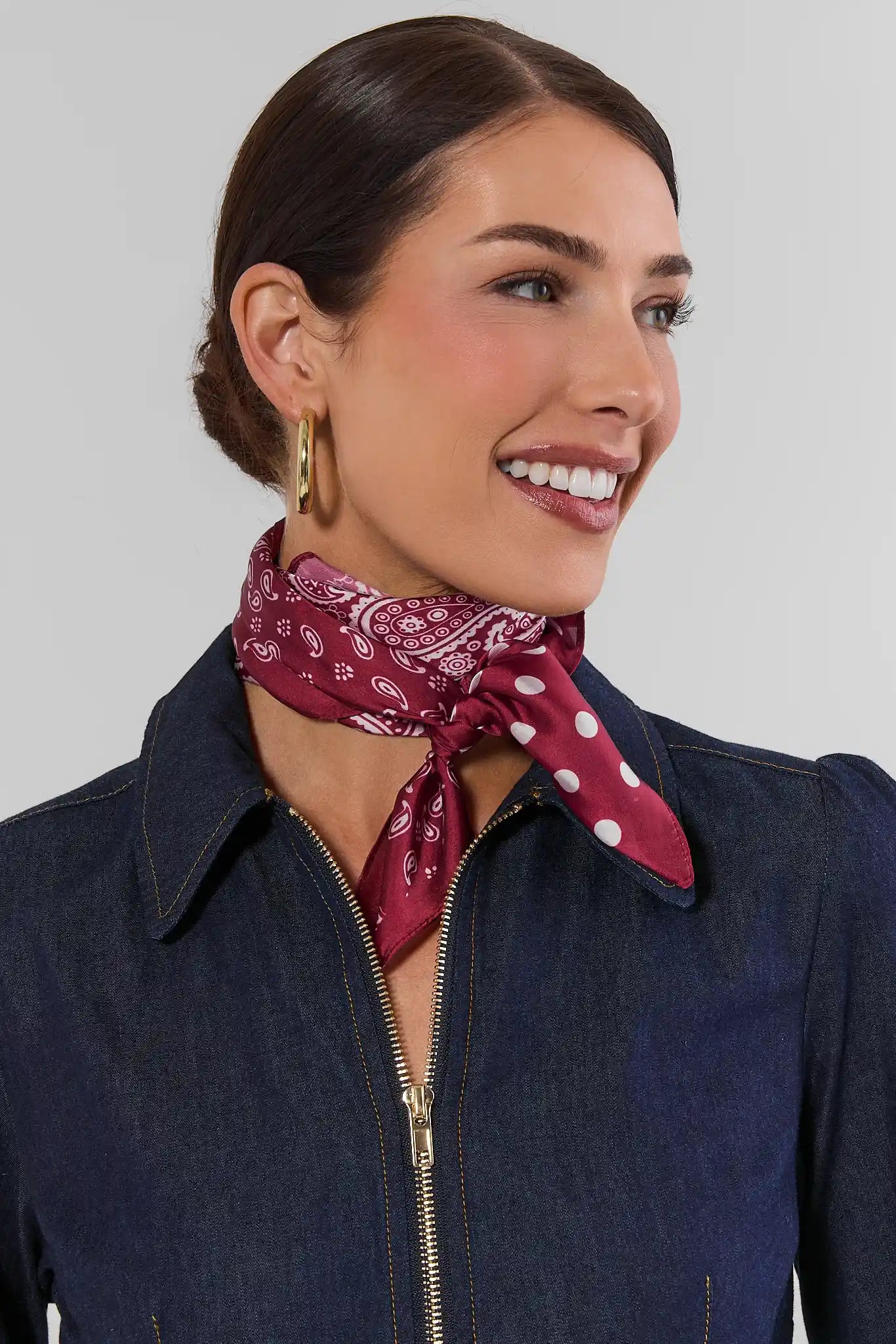 Red Mixed Print Scarf