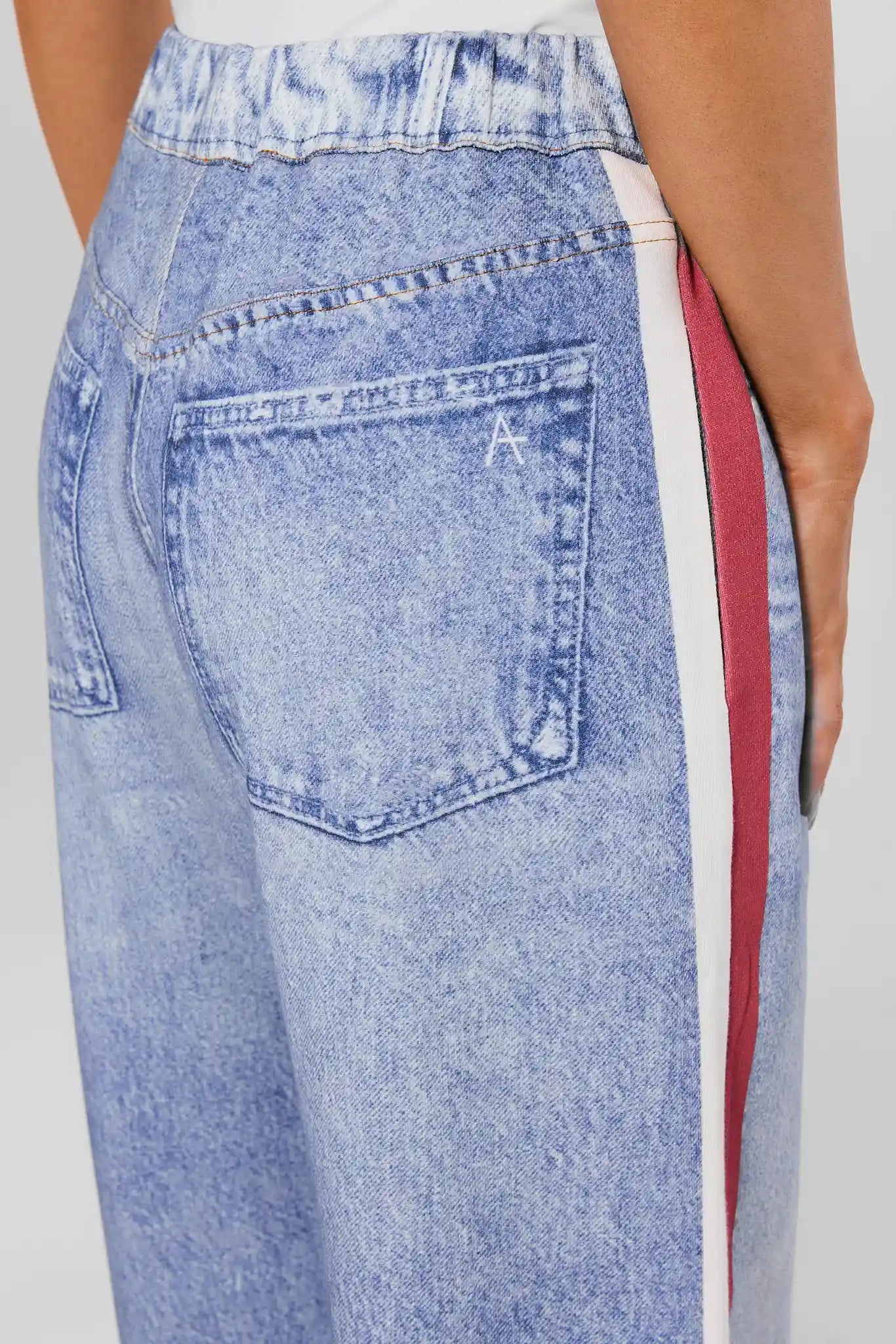 Maeve Red Stripe Wide Leg Track Pants