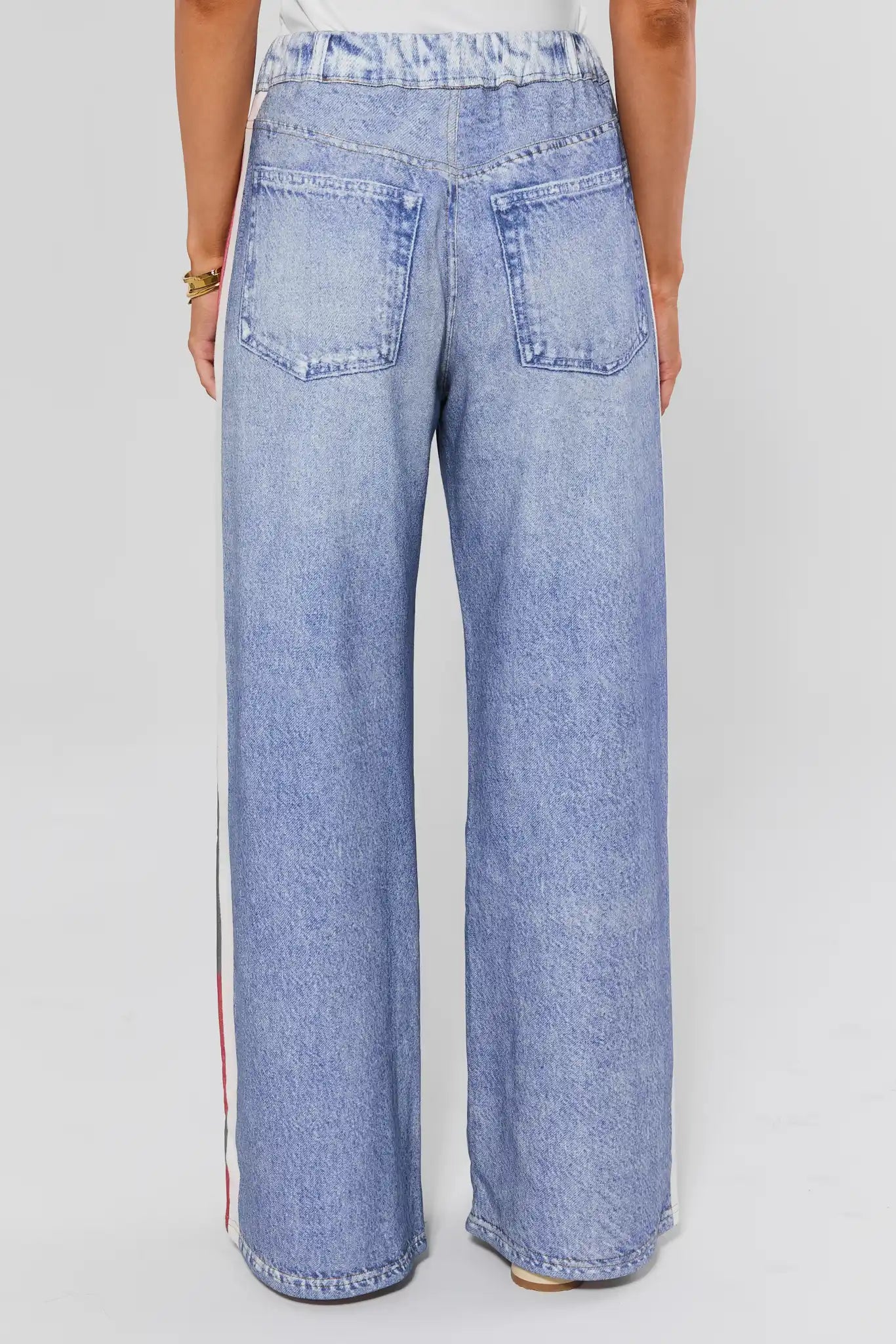 Maeve Red Stripe Wide Leg Track Pants