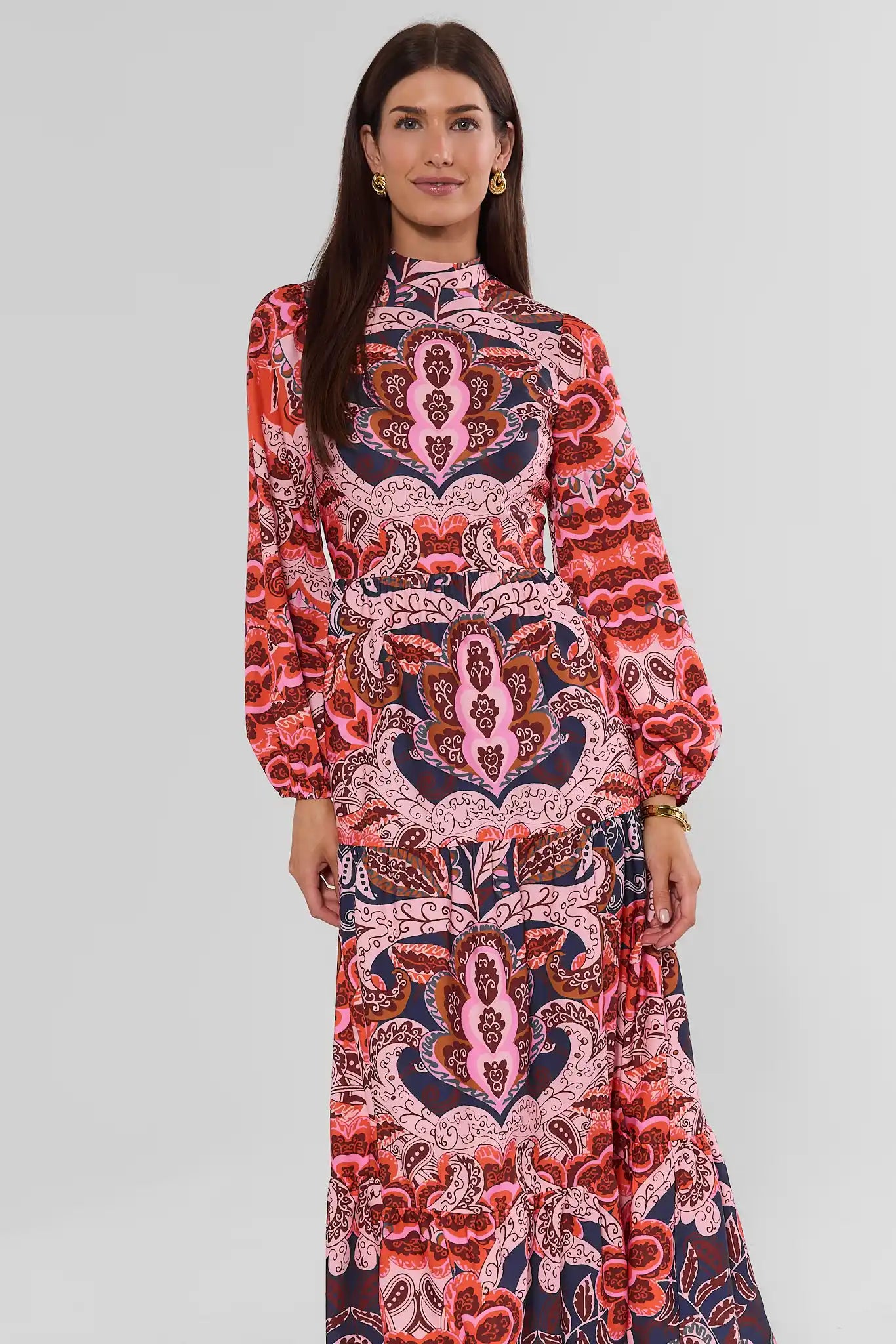 Amber Pink Printed Maxi Dress