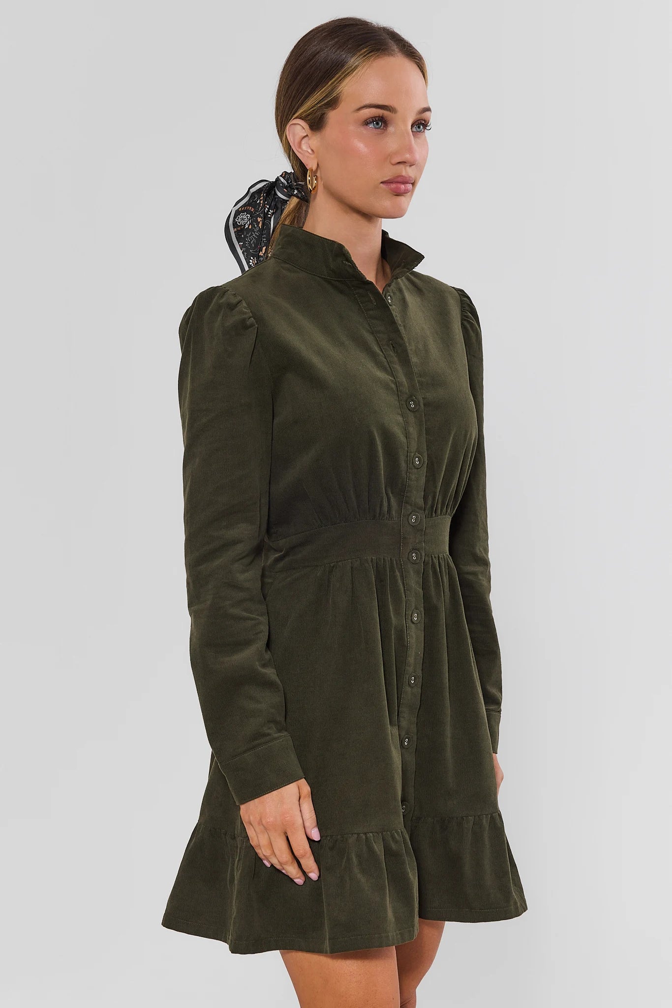 Elizabeth Green Corduroy Short Dress