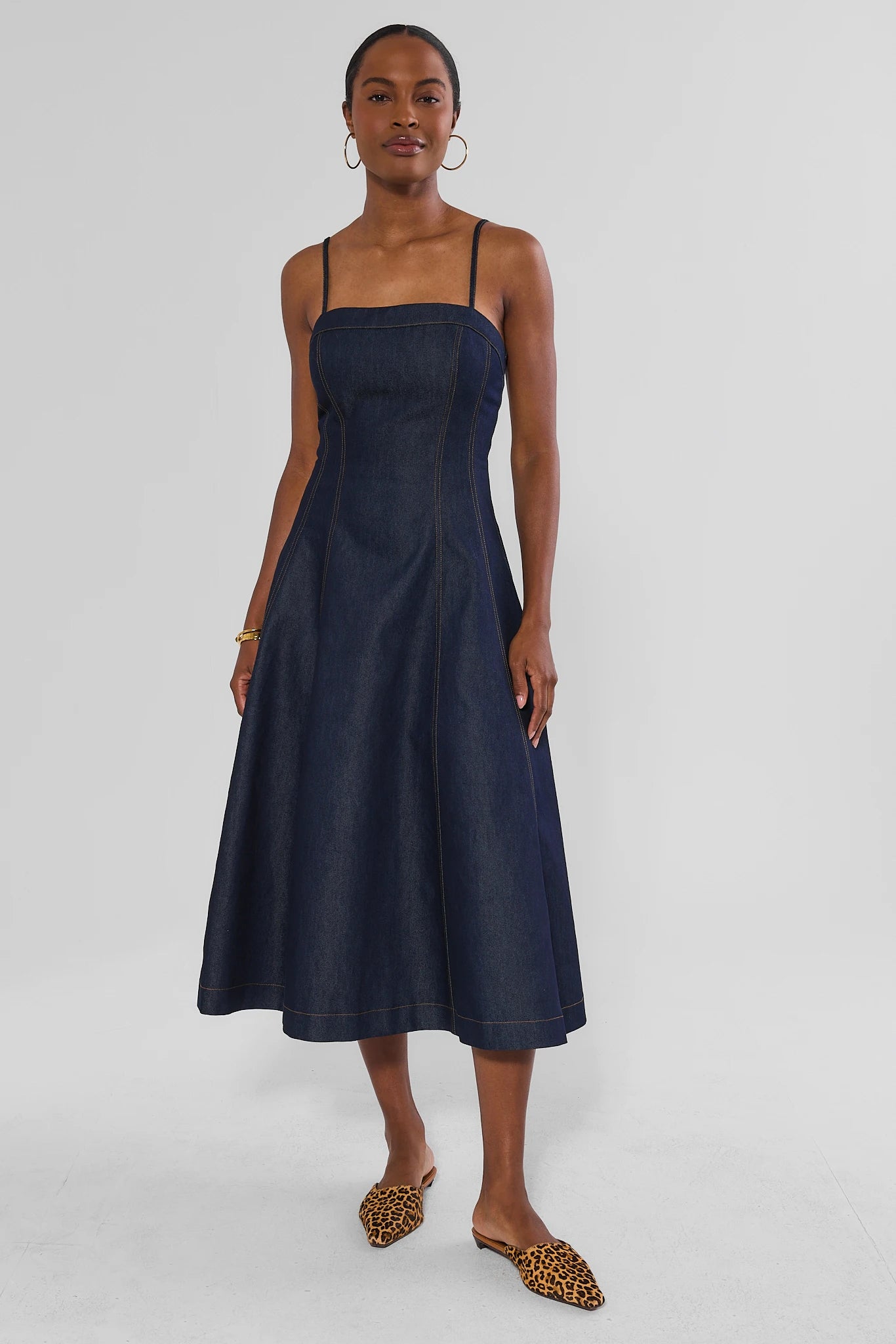 Dark Denim Midi Dress