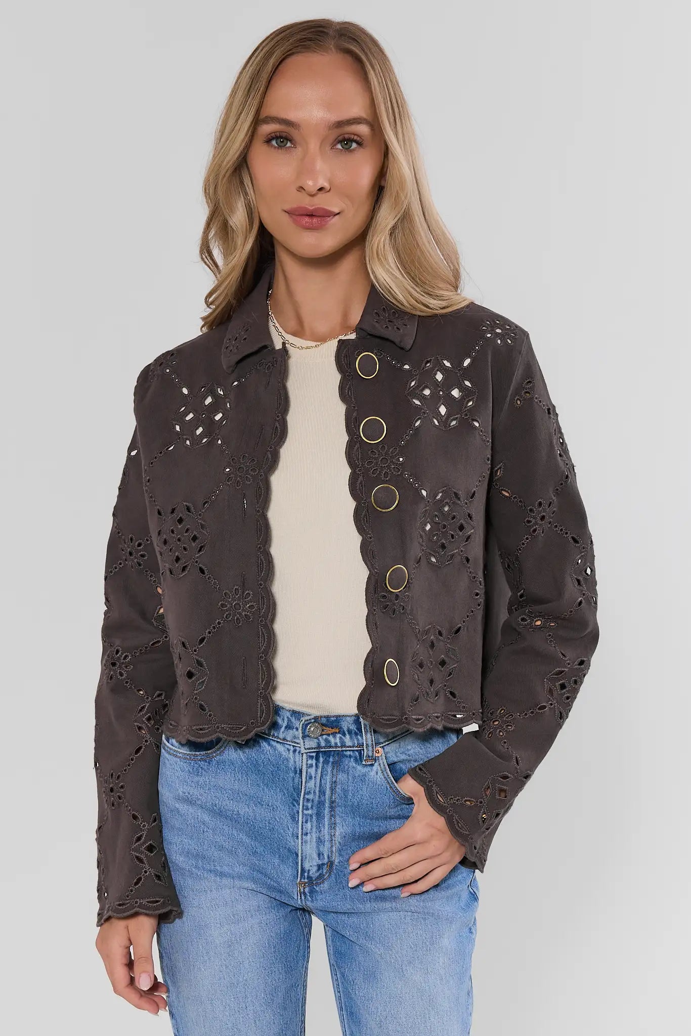 Gina Stone Eyelet Jacket