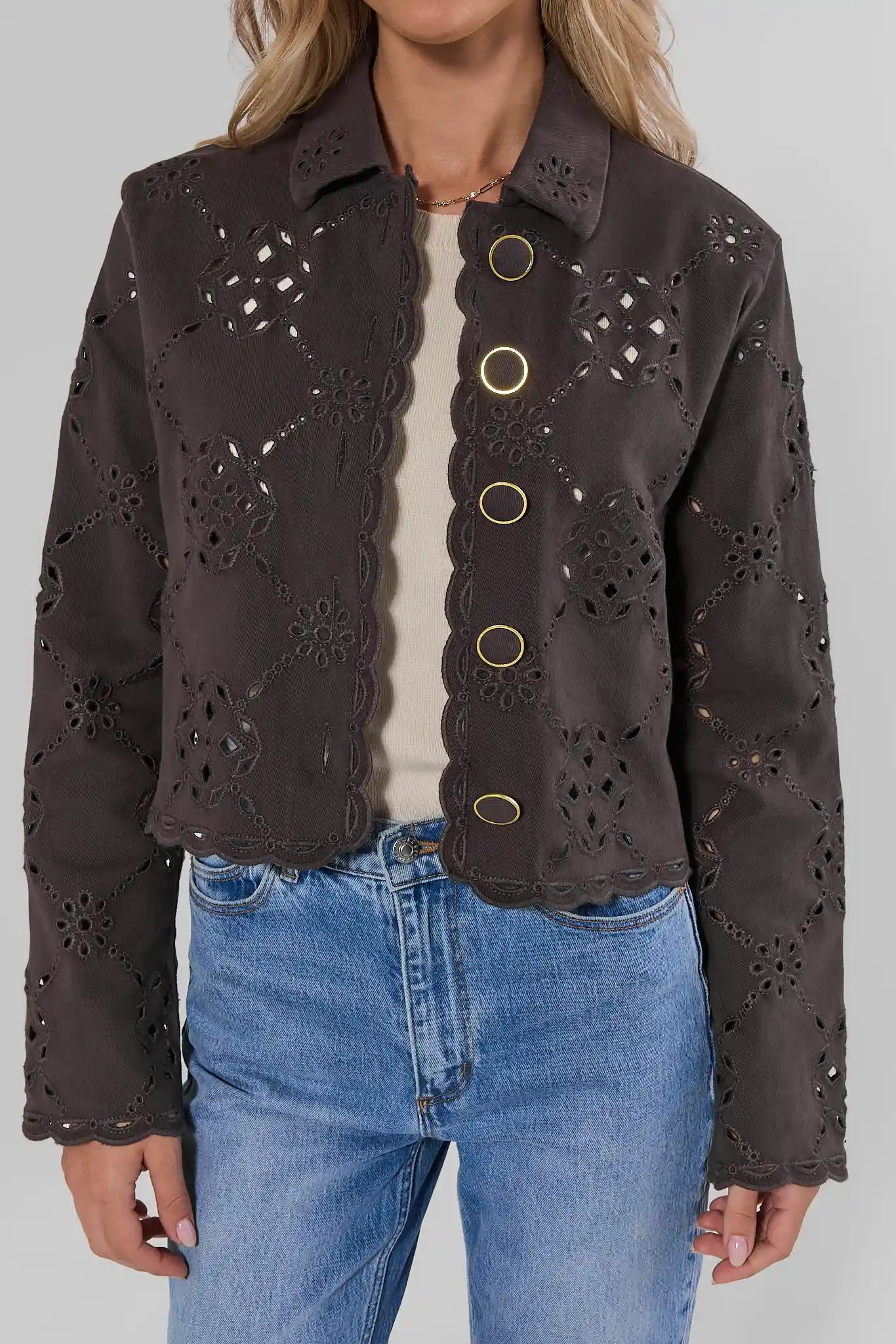 Gina Stone Eyelet Jacket