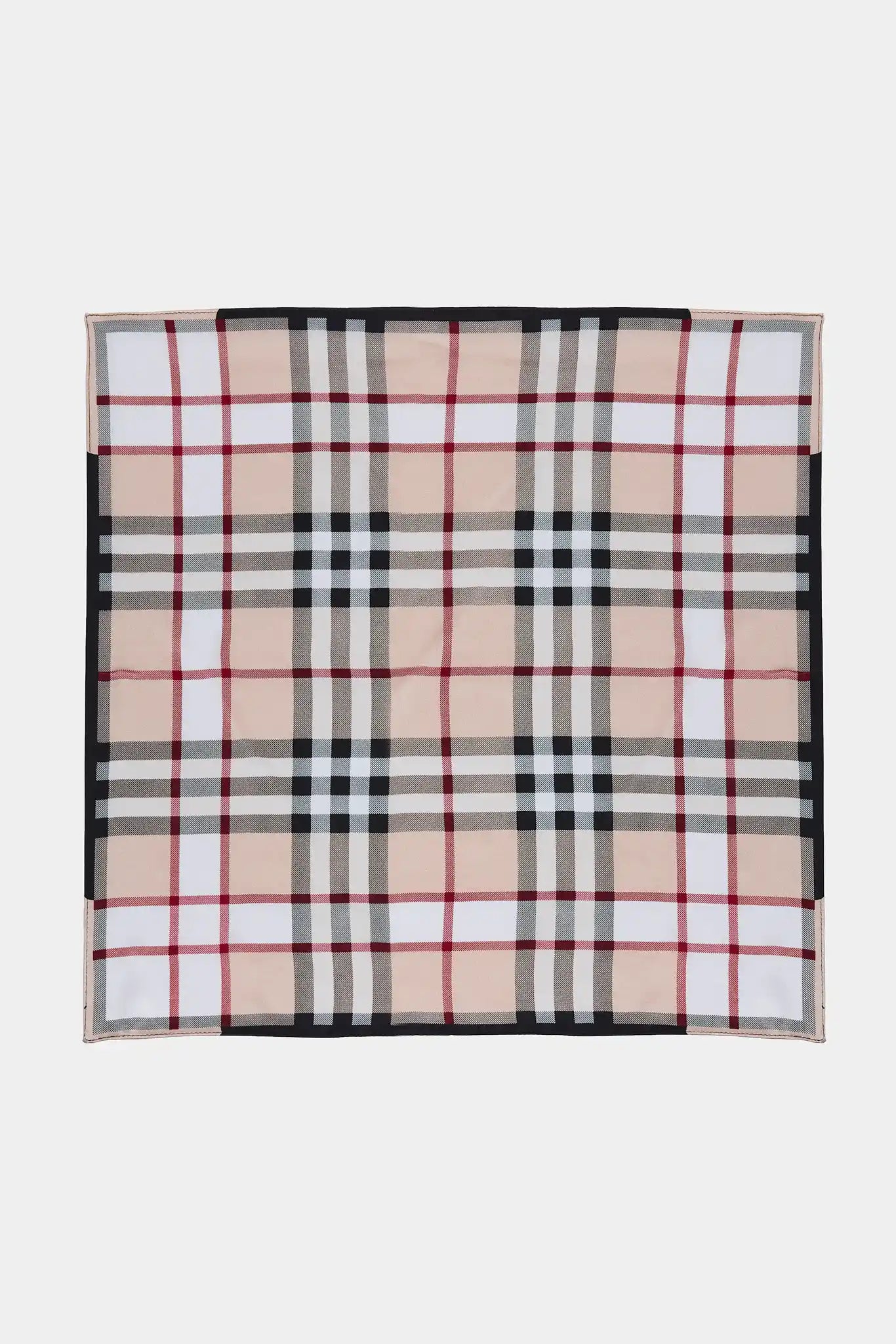 Tan Plaid Printed Scarf