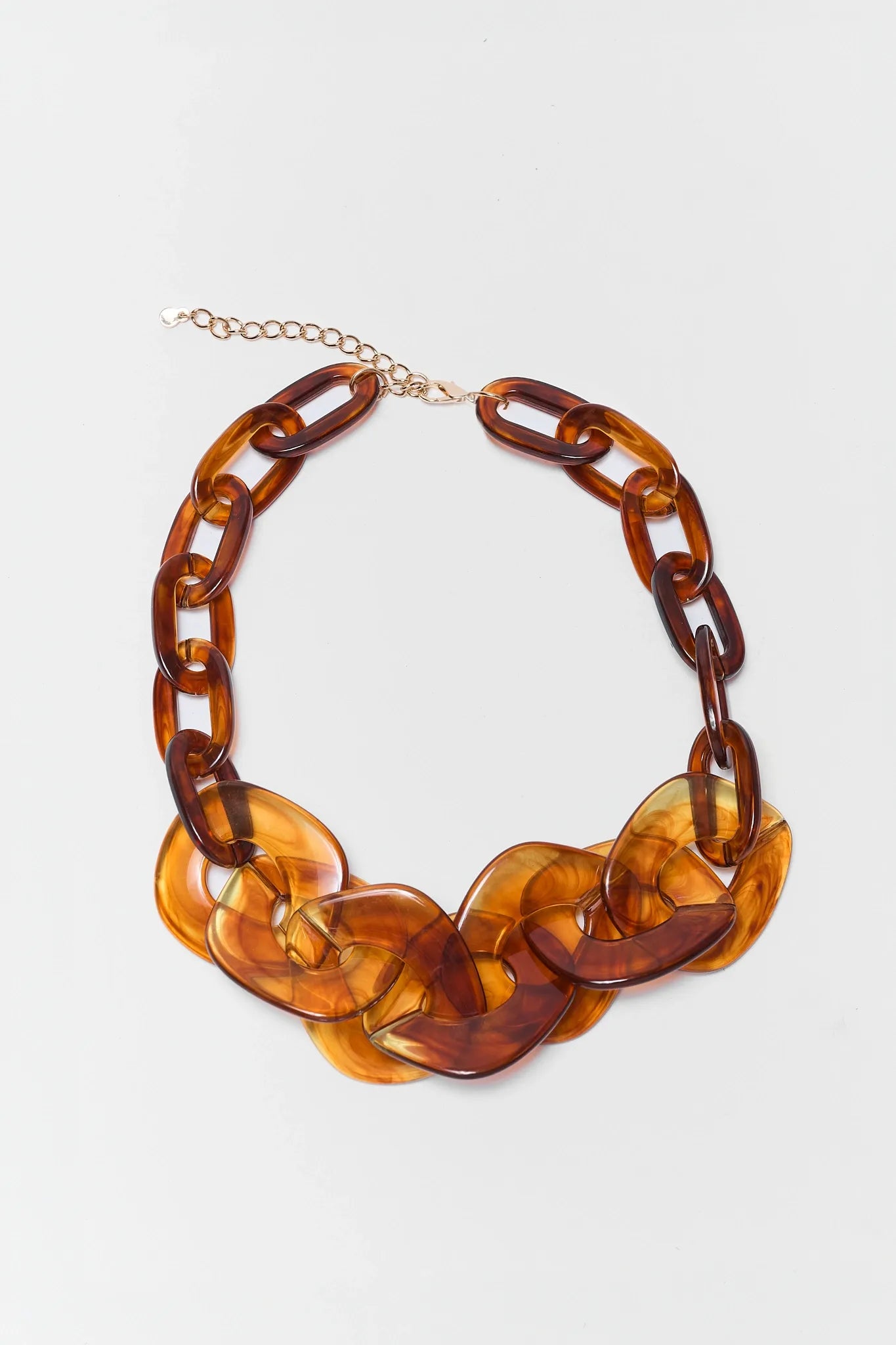 Brown Chunky Acrylic Chain Necklace