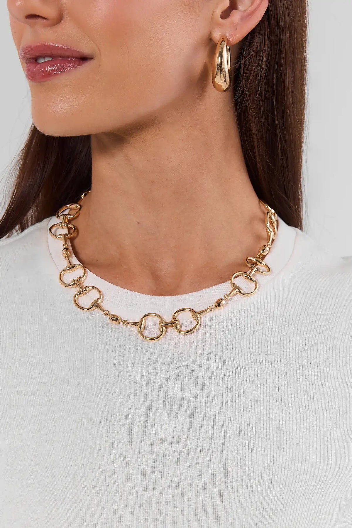 Gold Horsebit Chain Necklace