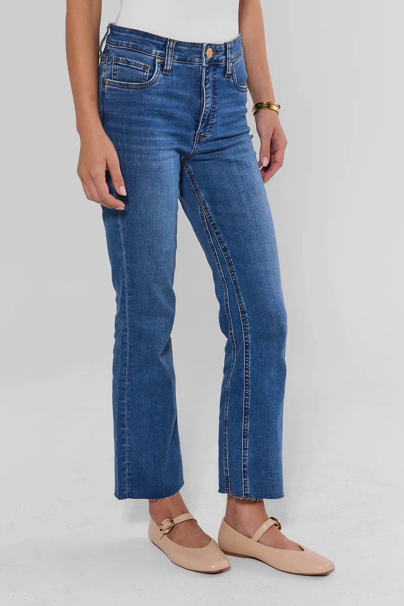 Kelsey Medium Kick Flare Jeans by KUT