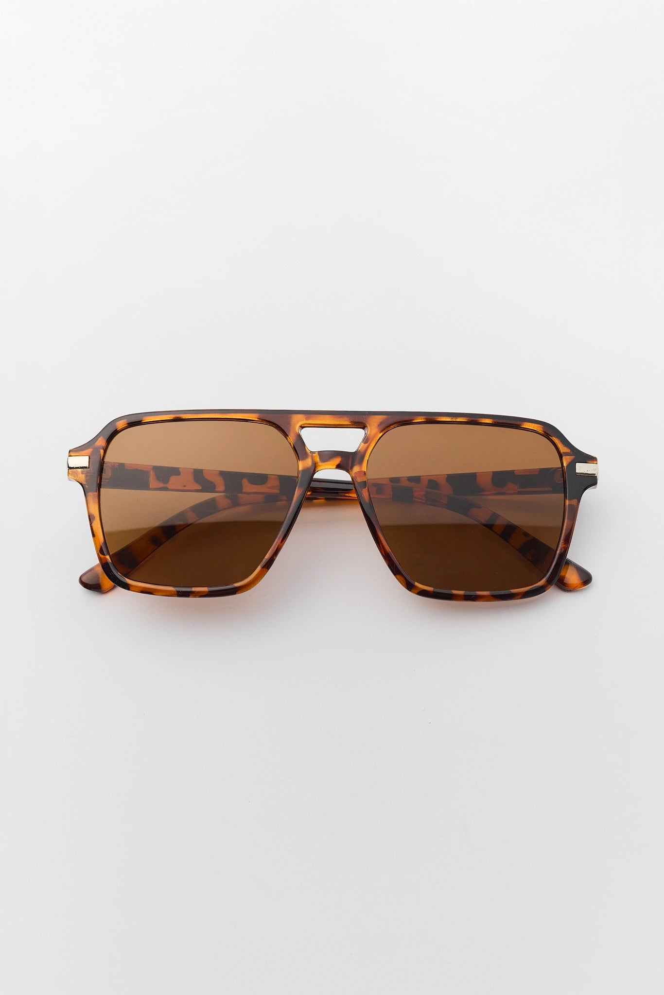 Tortoise Square Aviator Sunglasses