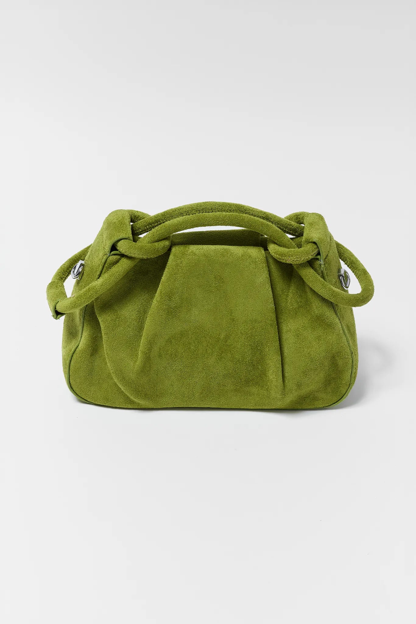 Chartreuse Faux Suede Handbag