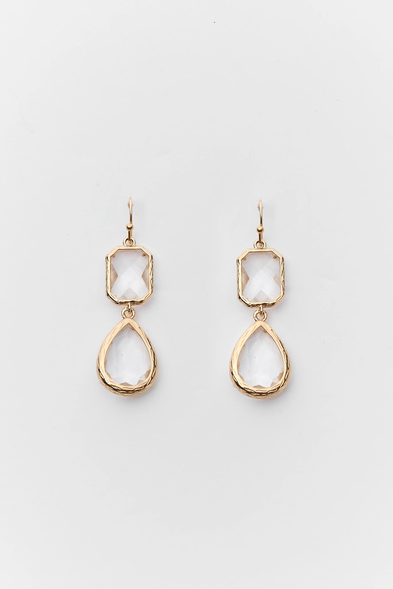 Gold Crystal Teardrop Earrings
