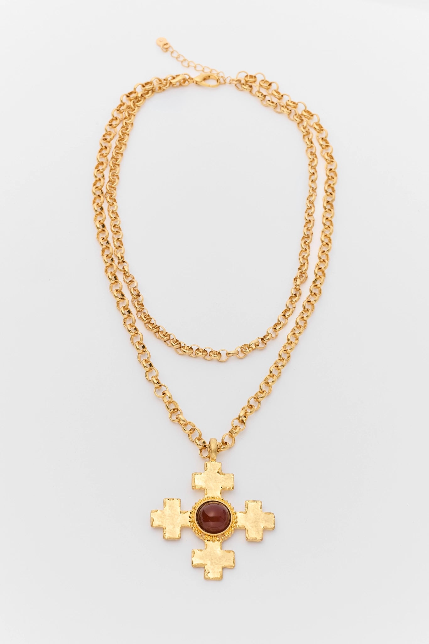 Gold Layered Cross Pendant Necklace