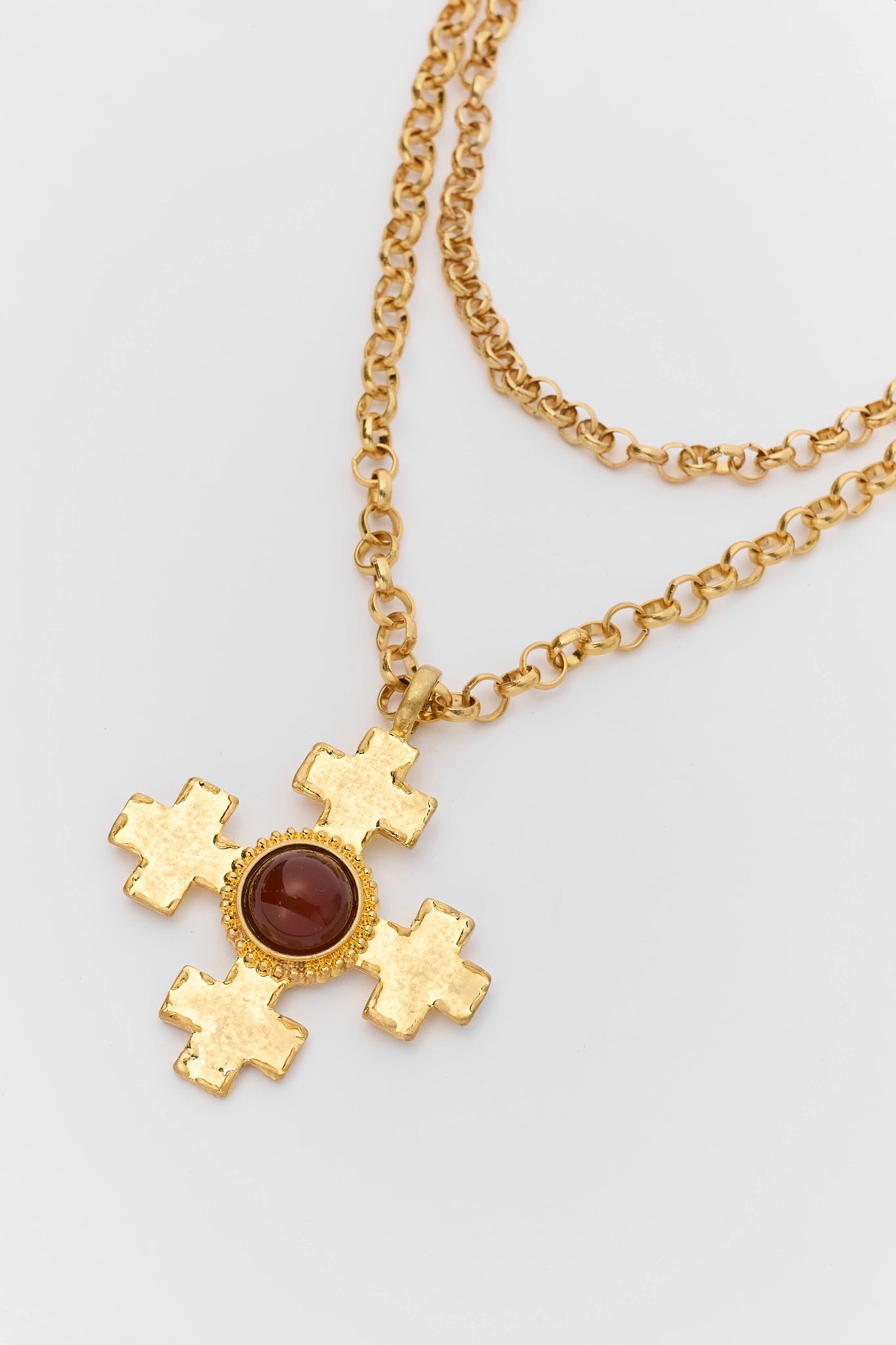 Gold Layered Cross Pendant Necklace