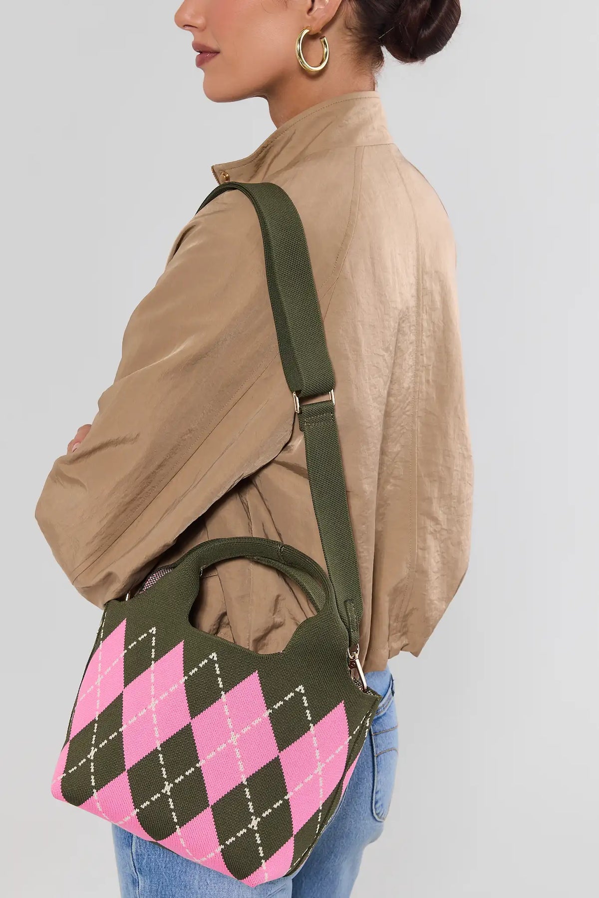 Robbie Printed Woven Bucket Bag