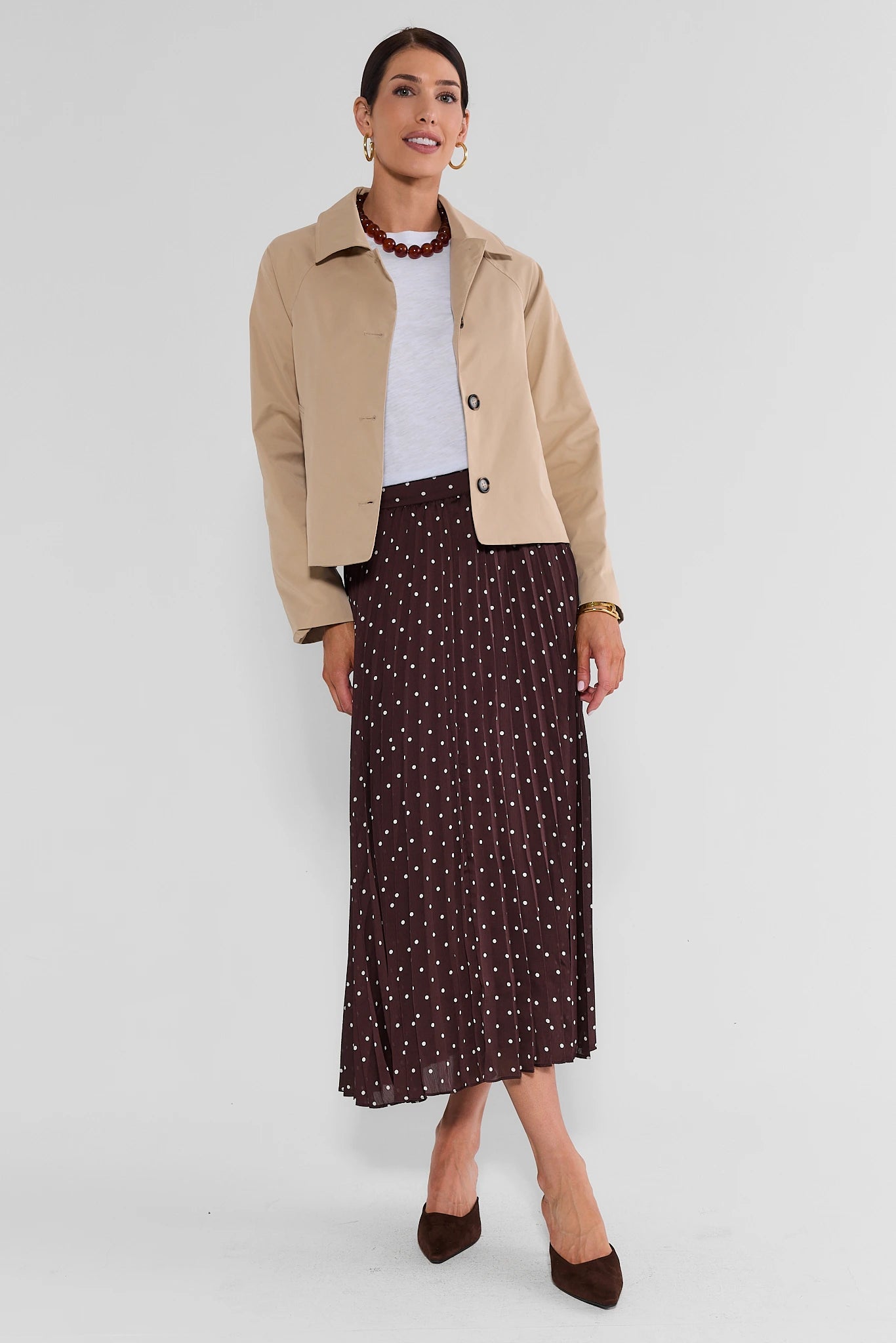 Clara Brown Polka Dot Midi Skirt