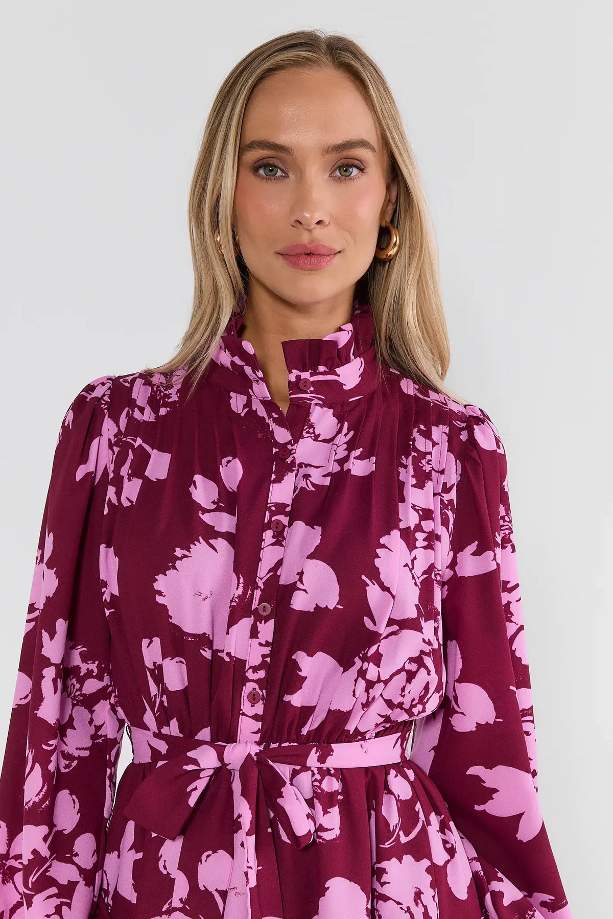 Lexi Maroon Floral Print Short Dress