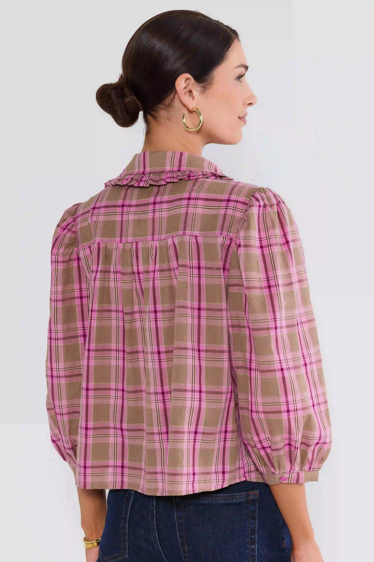 Sloane Multi Plaid Collared Top