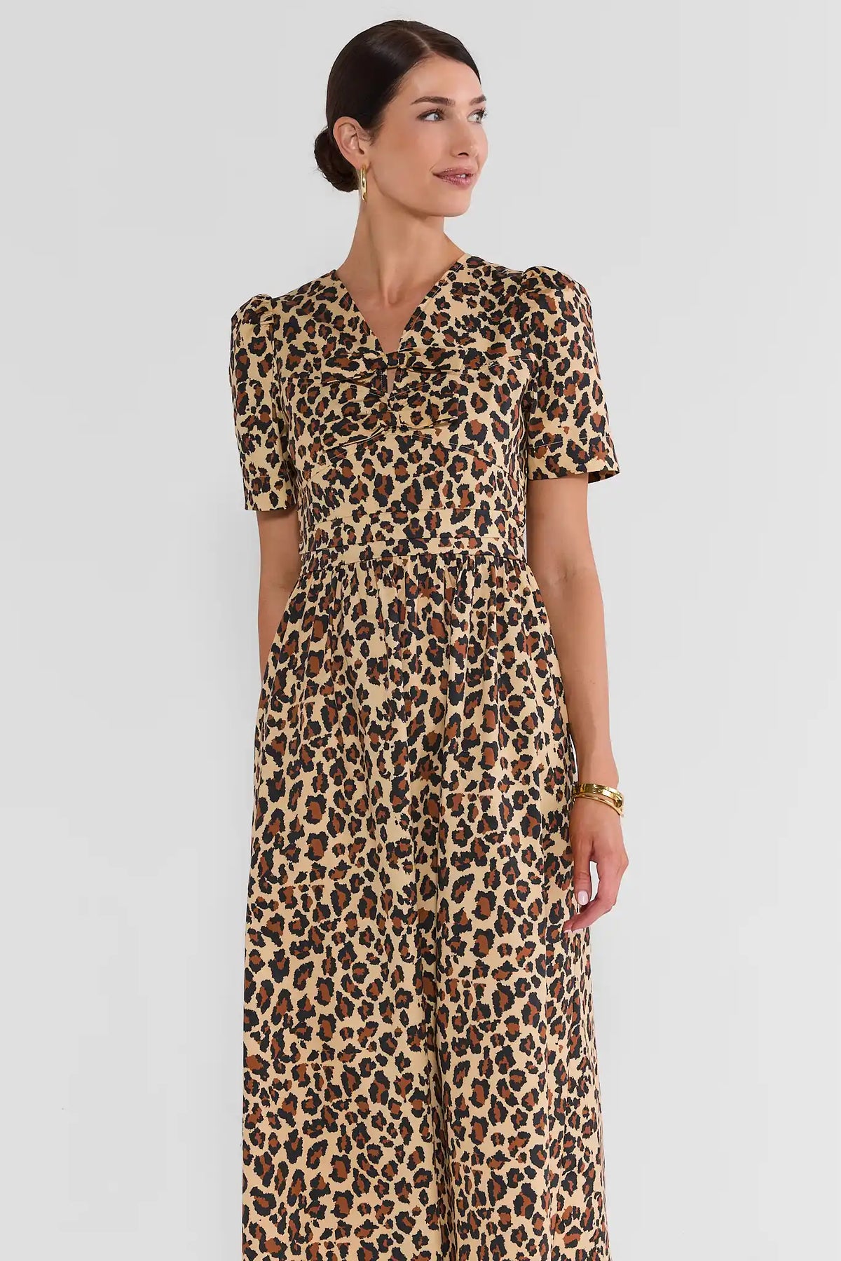Heather Leopard Print Midi Dress