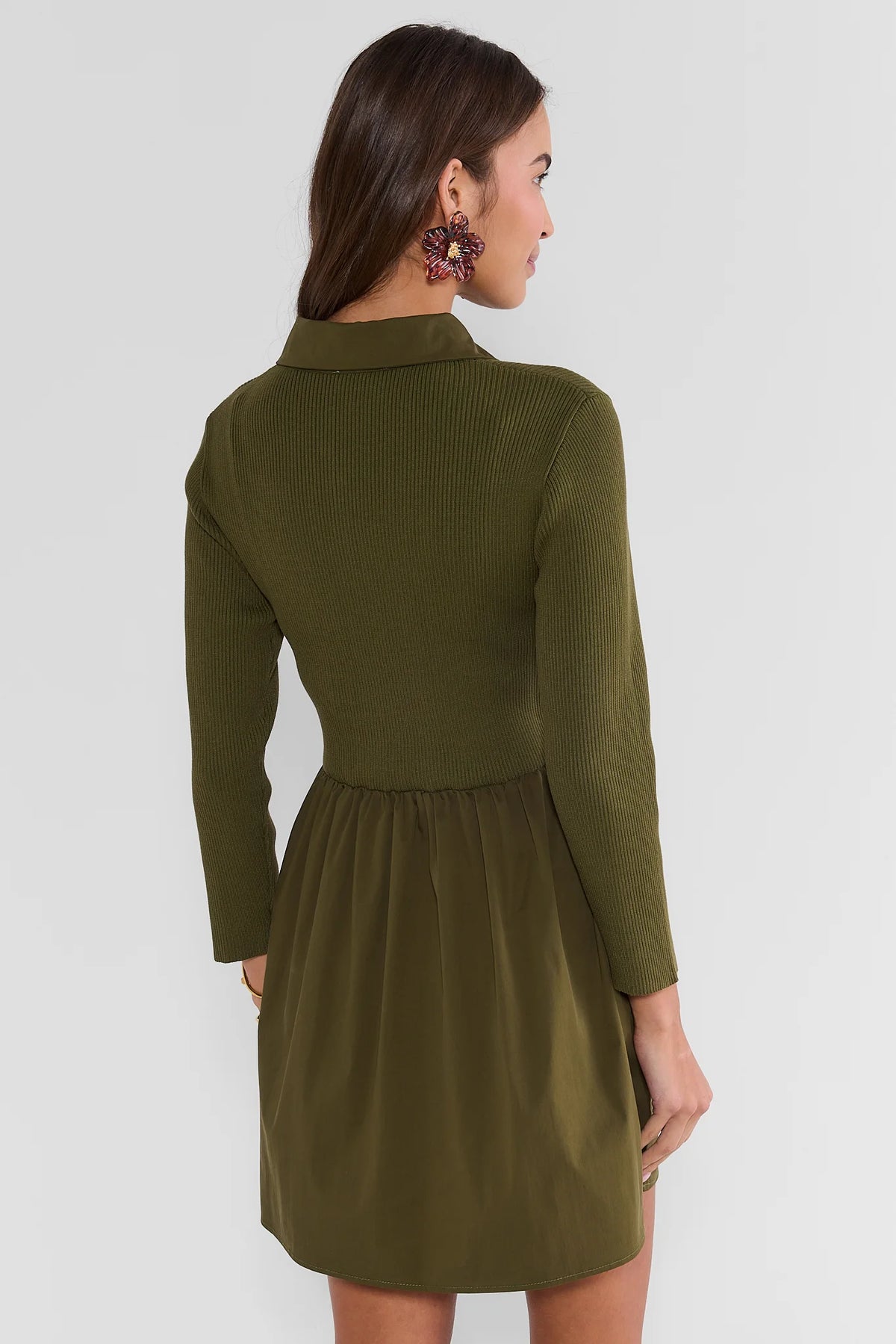 Casey Green Collared Short Dress
