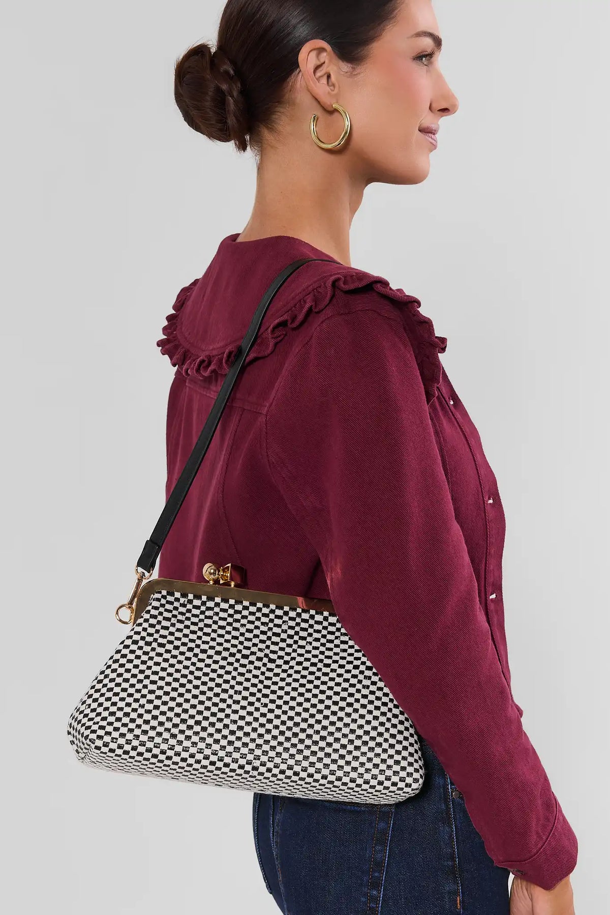 Black Woven Clutch Bag